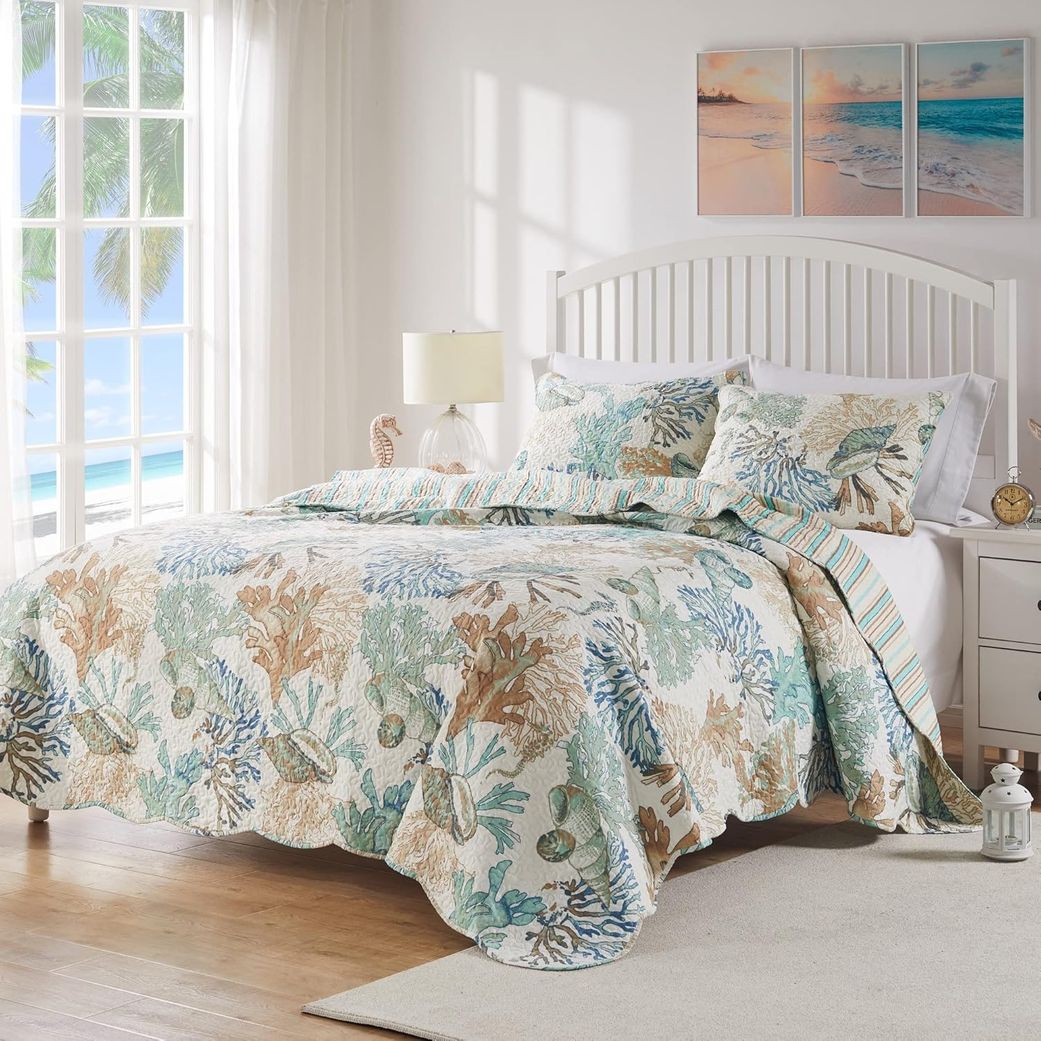Barefoot Bungalow Atlantis Quilt Set Full/Queen Jade image number 3