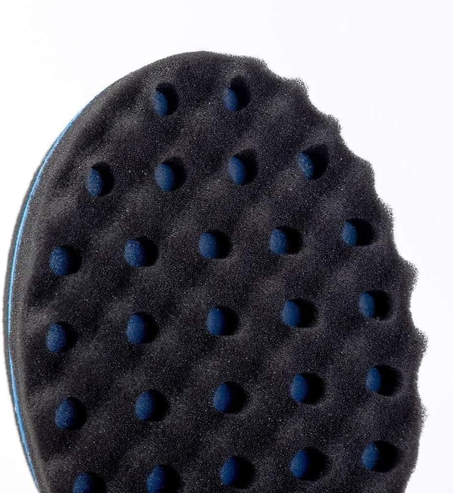 1Pc Black Magic Barber Sponge Brush Curl Twist Hair Sponge Big Holes Double-Sided Comb Twist Hair Wave Brush Afro Curling Coil Care Dreads Locking Suitable for Curly Brushes Styling Hairbrushes image number 1
