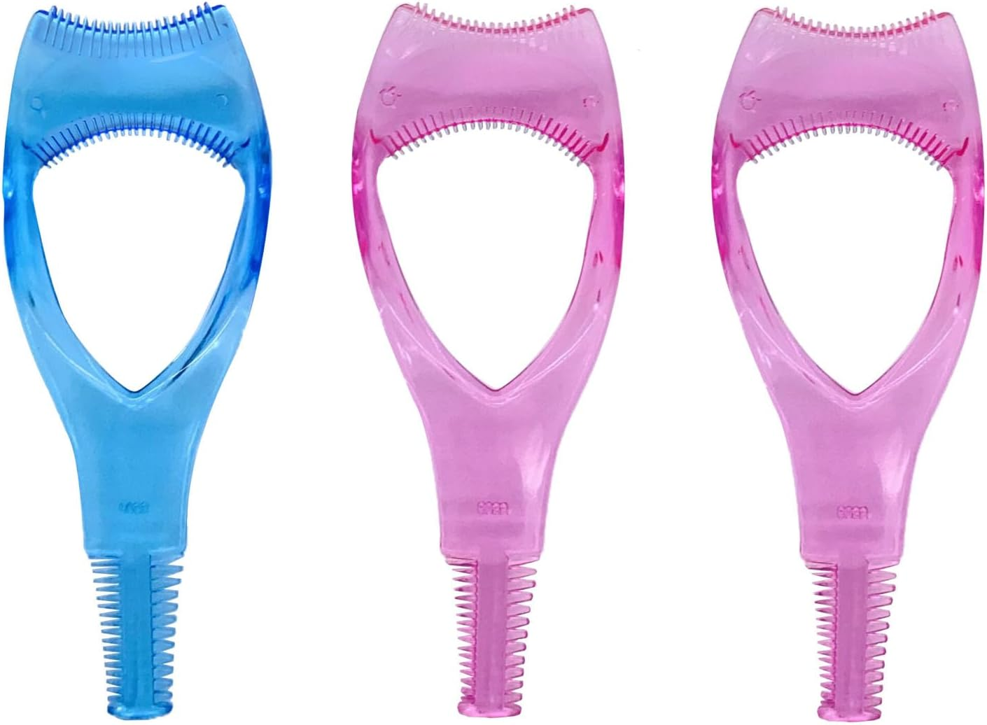 YUESUO Eye Lash Applicator 3 in 1 Makeup Eyelash Tool Upper Lower Eye Lash Mascara Guard Applicator for Women Girls (3 Pcs(Blue X 1,Pink X 2))