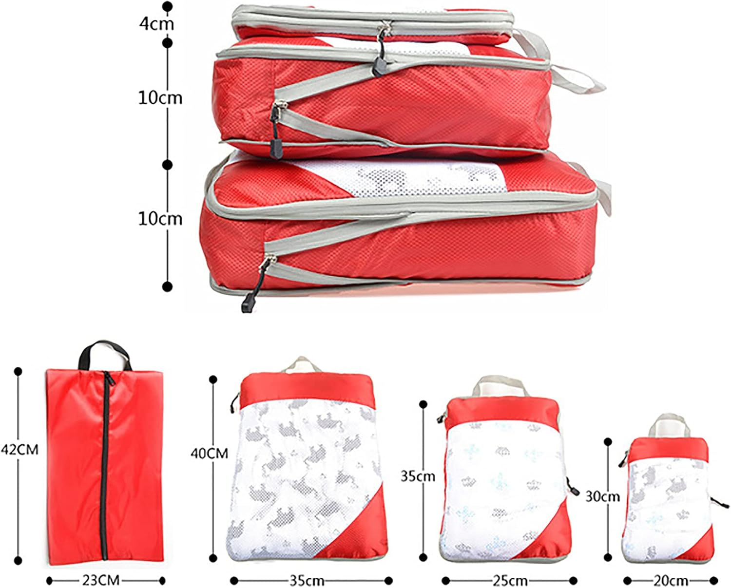 Packing Cubes for Travel, 4Pcs Travel Cubes Set Foldable Suitcase Organizer Lightweight Luggage Storage Bag Travel Packing Organizers,Black image number 4