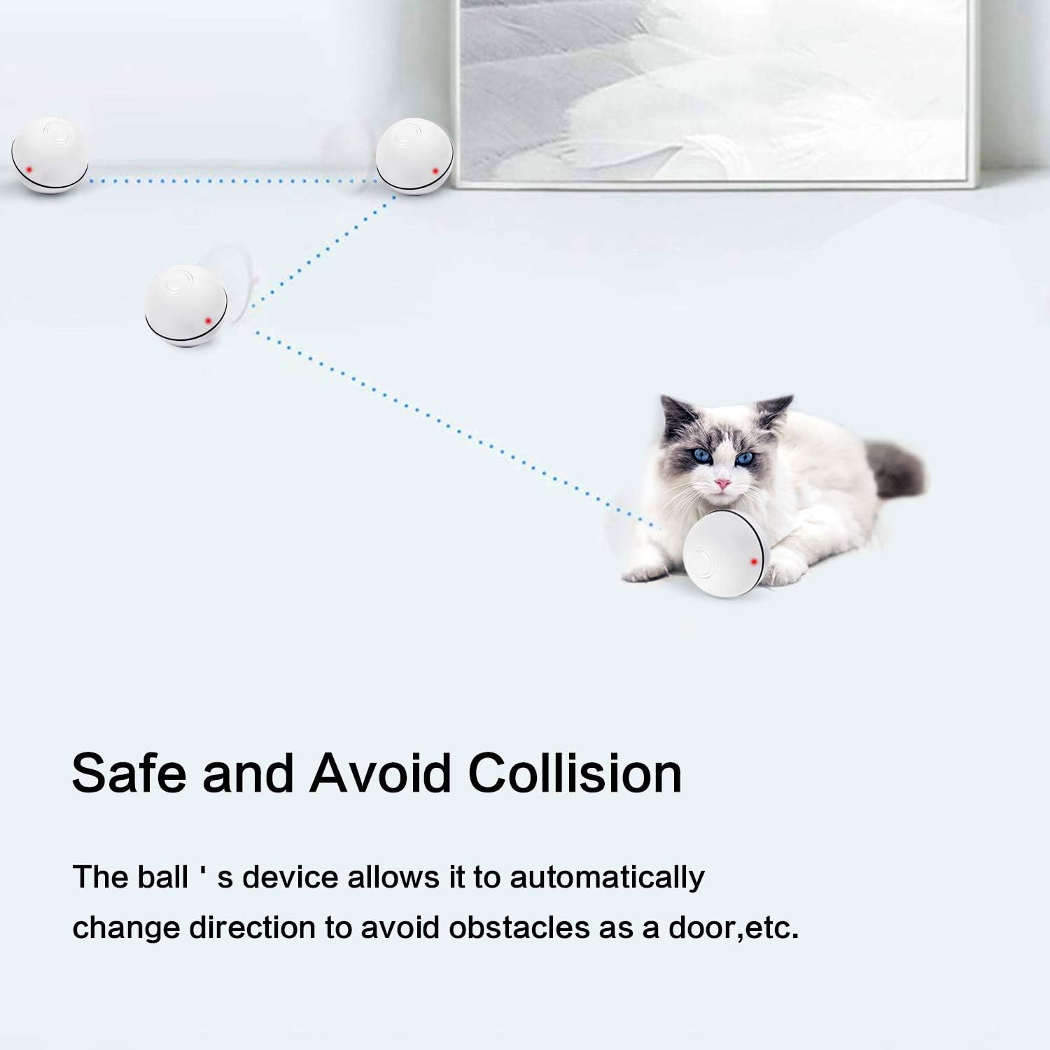 Cat Toys Ball Best Interactive Cat Toys Automatic Self-Rotating and USB Rechargeable LED Light Electronic Cat Toy Ball for Indoor Cats Kitten Exercise Toys (Newest Version)