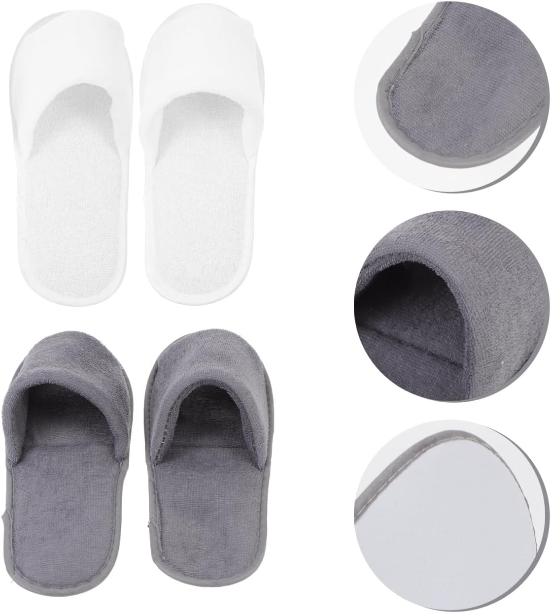 LIFKOME 2 Pairs Folding Travel Slippers - Portable Non-Slip Lightweight Soft Bottom Indoor Slippers Home Hotel Supplies for Men and Women image number 5