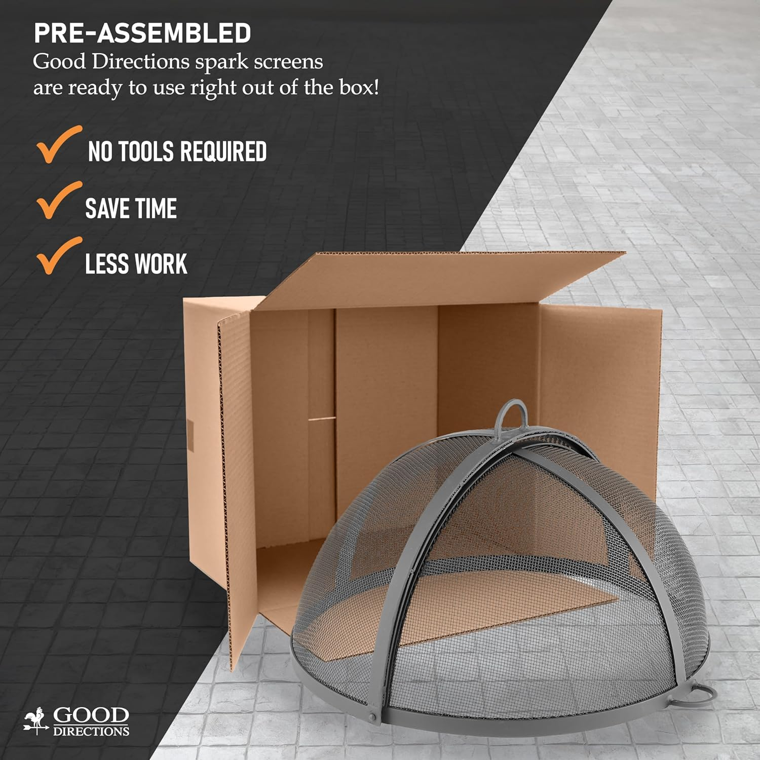 Good Directions 20&rdquo; Spark Screen for Fire Pit and Paver Pit, Hinged, Heavy Duty, Easy Access image number 5