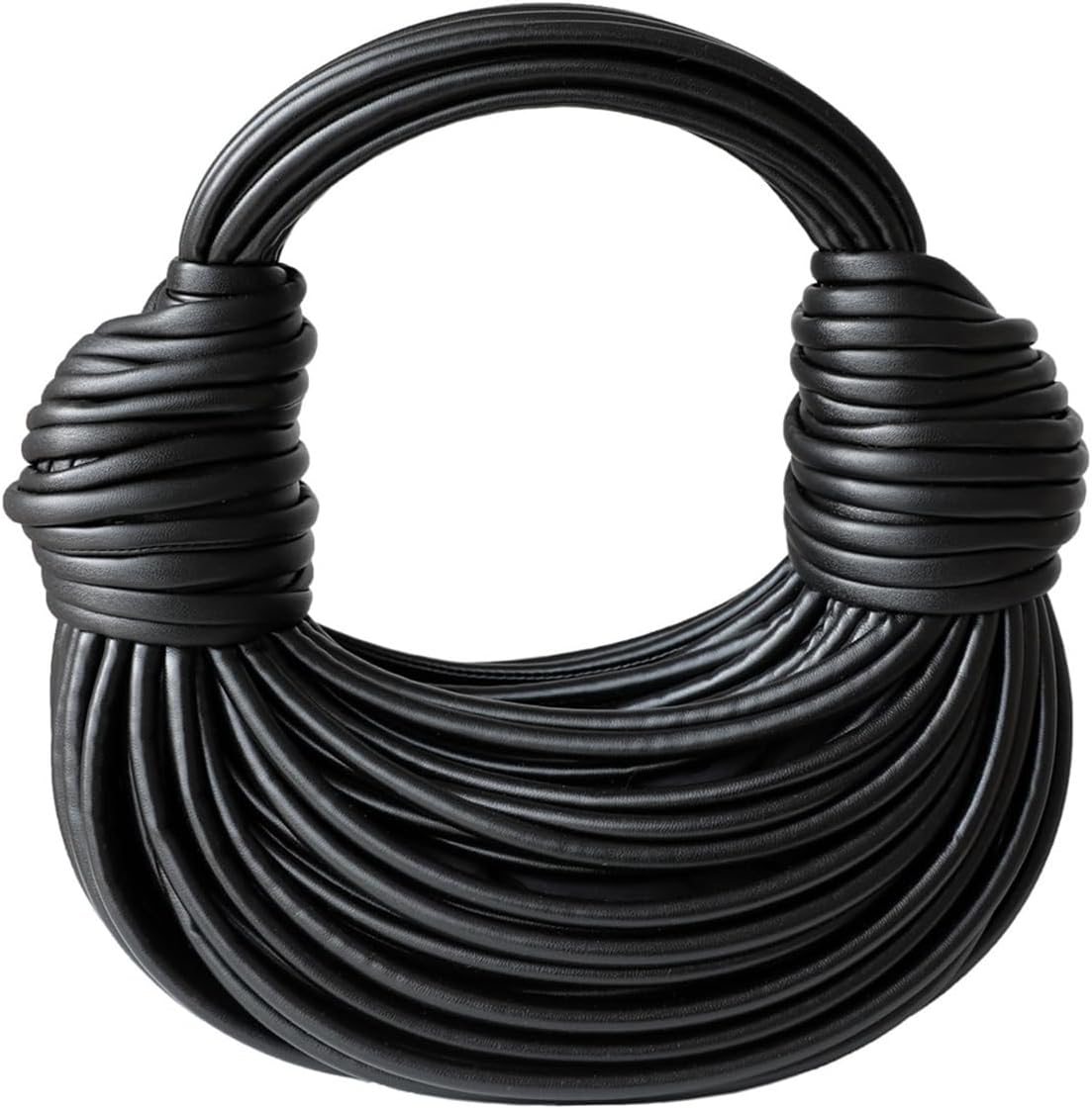 Tngan Women Woven Handbag PVC Leather Satchel Creative Noodles Style Fashion Crossbody Bag