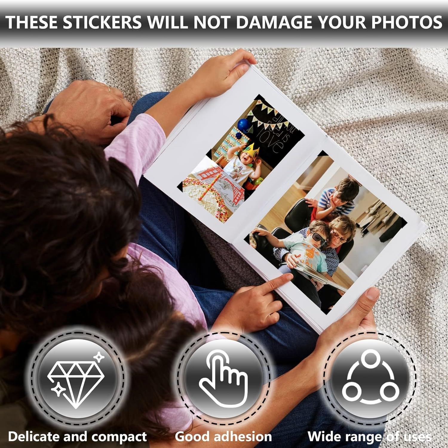 Photo Corners Sticker, 20 Sheets Self-Adhesive Photo Corners, 2040 Pcs Scrapbooking Supplies for Memory Books Picture Album (Black) image number 3