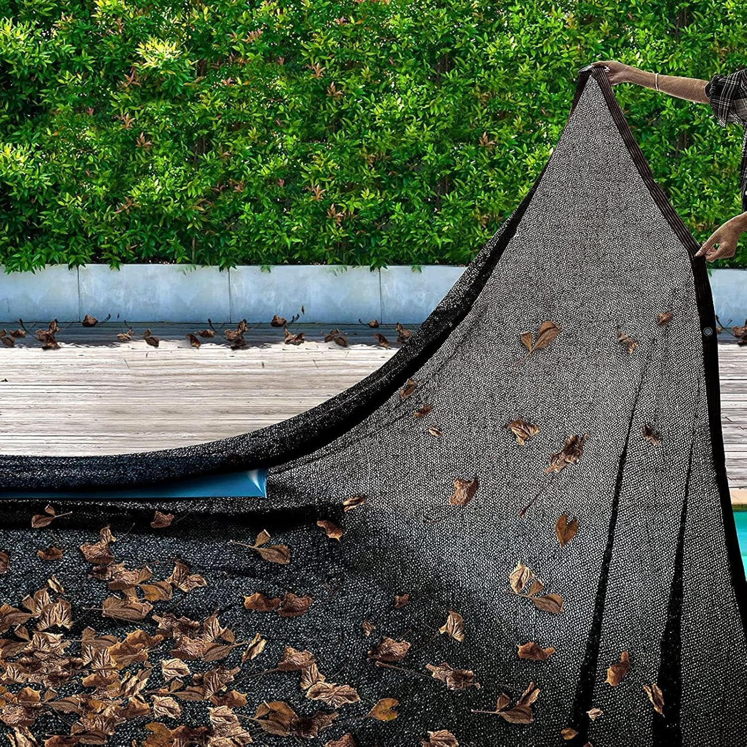 5X10M Pool Leaves Net Covers Pool Leaves Screen Coves Fine Mesh Pool Screen Covers Net Rectangle Swimming Pool Leaves Net Coves to Coves Pool Catching Leaves Sunshade image number 2