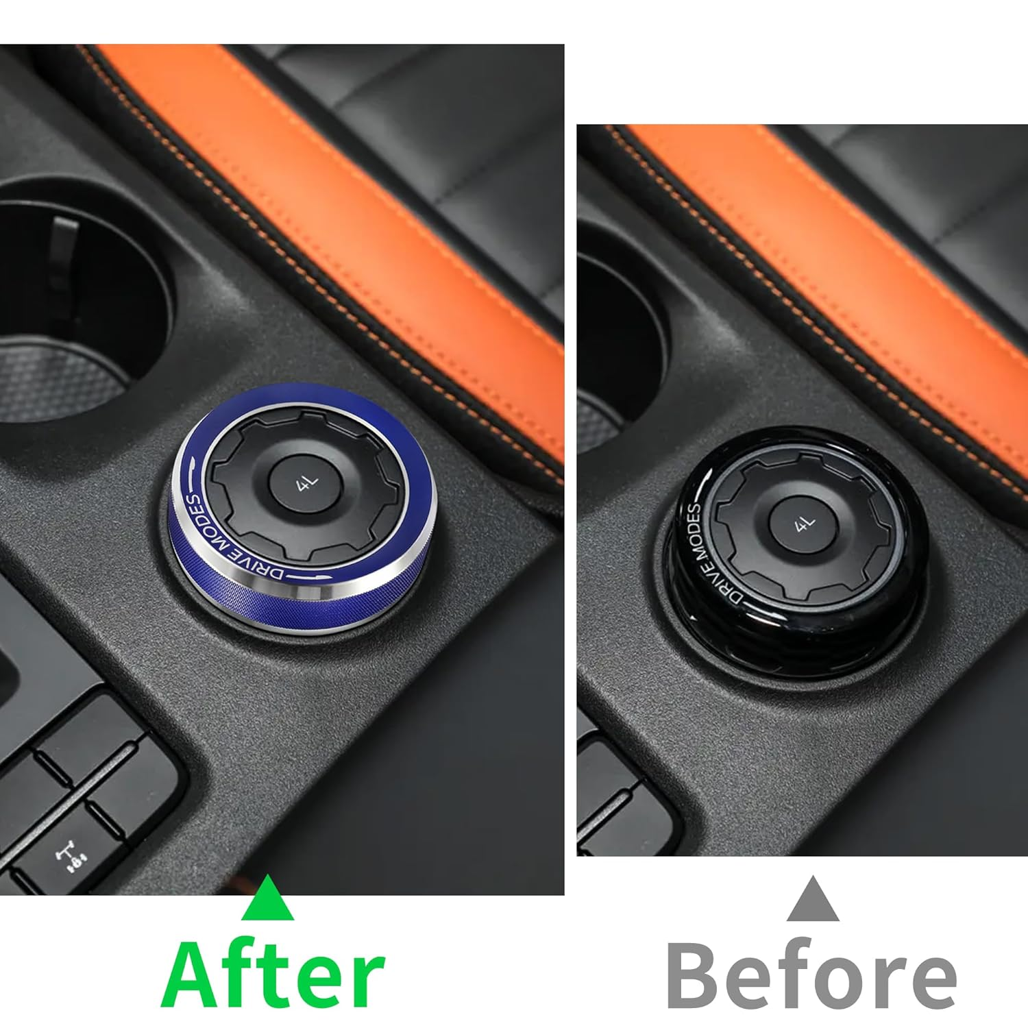 TOMALL Aluminum 4WD Drive Mode Knob Cover Compatible with Ford Ranger 2023 2024 2025 Raptor/Lariat/Xlt Four-Wheel Drive Selector Control Switch Button Ring Car Interior Decor Accessories Trim (Blue) image number 5