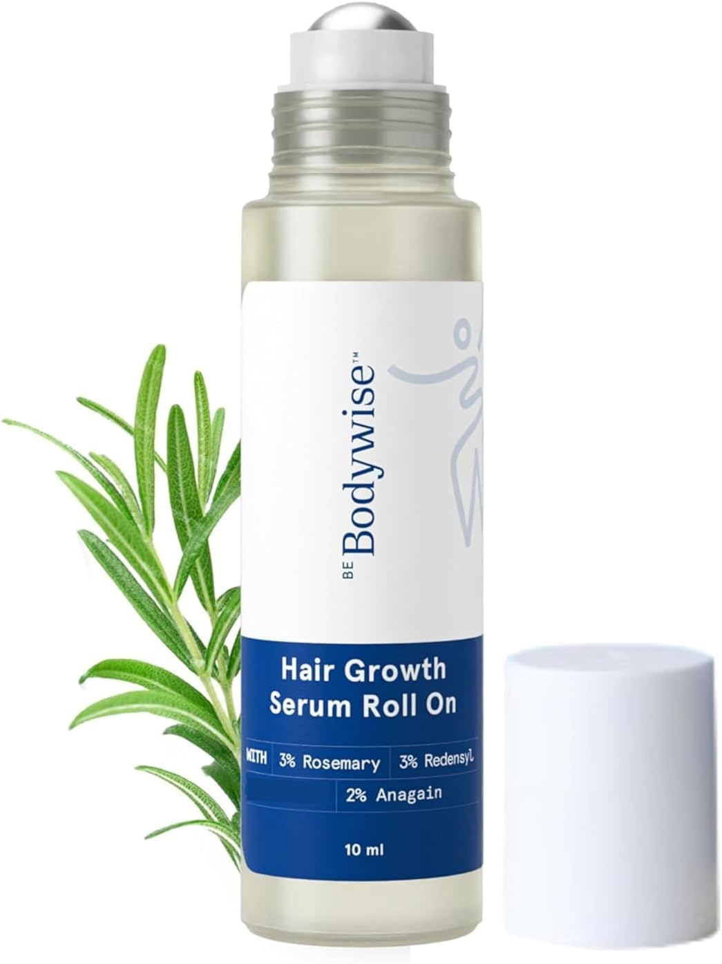 Be Bodywise 3% Rosemary Hair Growth Serum (Roll On) 10Ml | 3% Redensyl, 2% Aminexil & 2% Anagain | Thicker & Stronger Hair Growth |For All Hair Types
