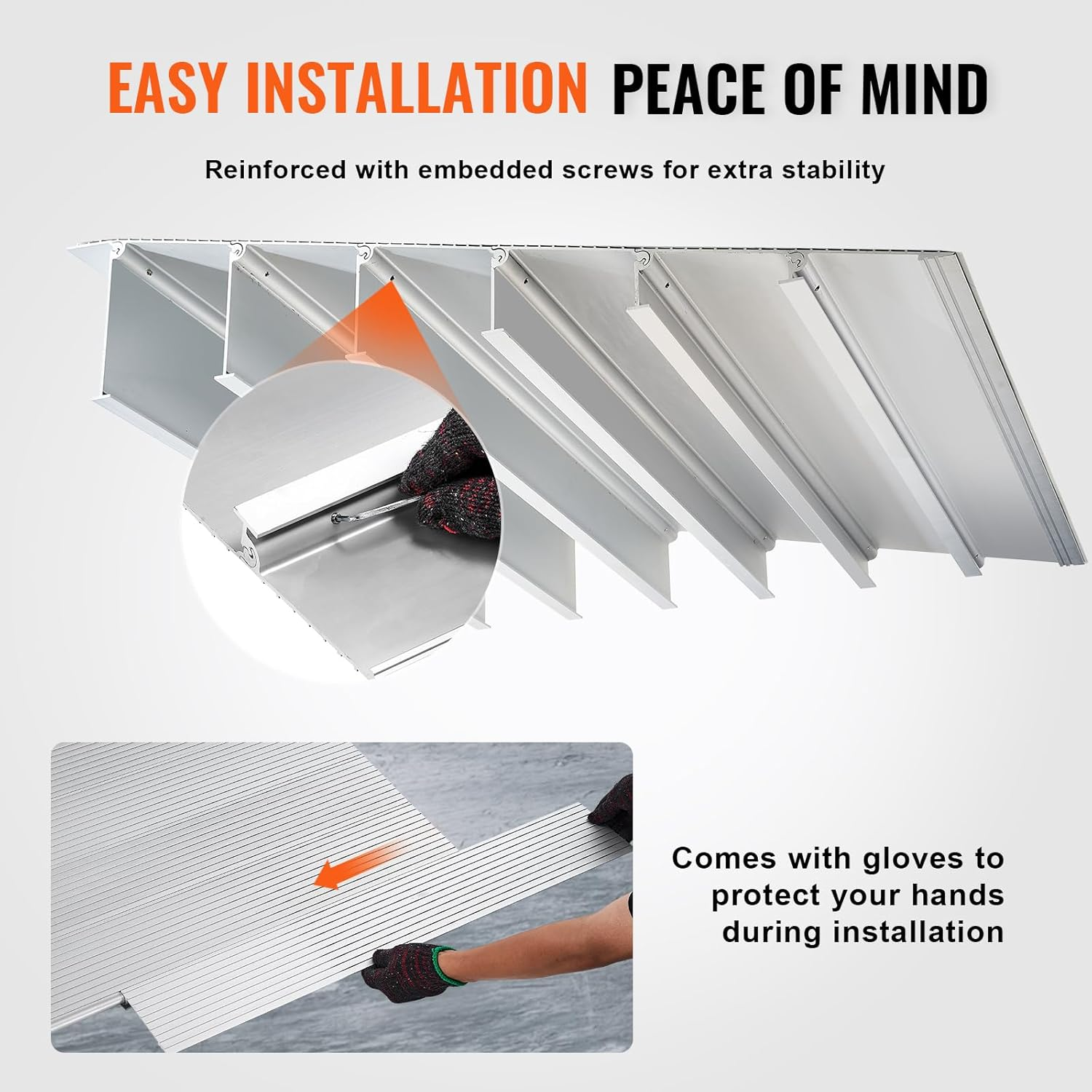 VEVOR Door Threshold Ramp, 3" Rise, 800 Lbs Load Capacity, for Wheelchairs, Aluminum, Adjustable Modular for Doorways, Scooters, Power Chairs image number 1