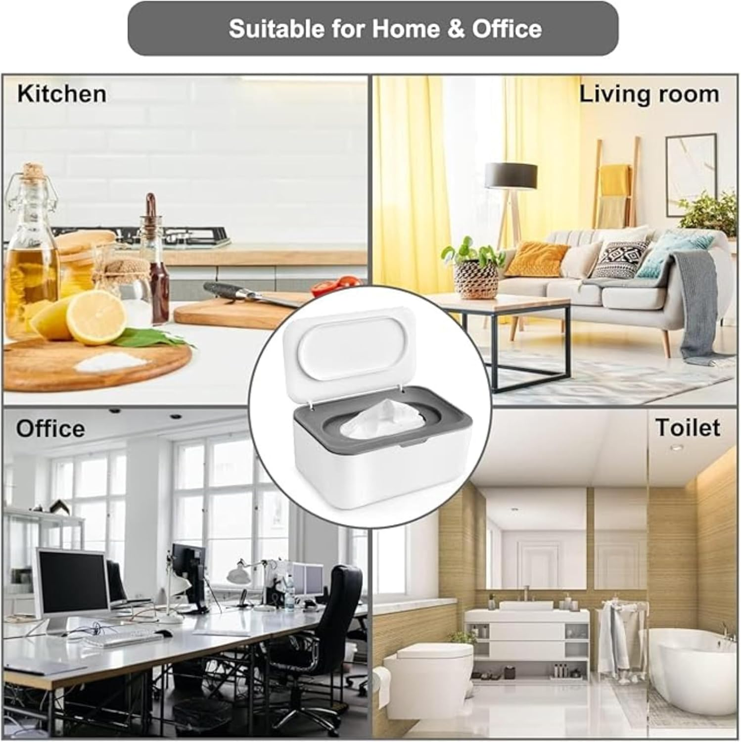 Dispenser Baby Wipe Holder &ndash; Refillable, Dustproof Wipes Container with Secure Moisture-Seal Lid, Keeps Wipes Fresh &ndash; Large Capacity for Home, Office, or Bathroom image number 4