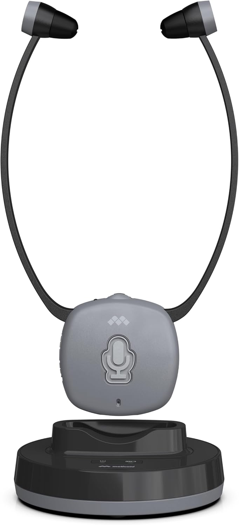 Meliconi Easy Audio Wireless Digital TV Headphones Steto Model with Optical Input, Ambient Microphone, Adjustable Volume, Charging Station, Range 20 M, Balanced Audio for TV image number 5