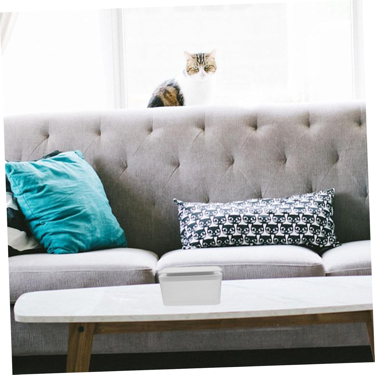 Portable Wipes Dispenser Box Refillable Wet Tissue Box Cover Modern Style for Bathroom Kitchen Travel image number 4