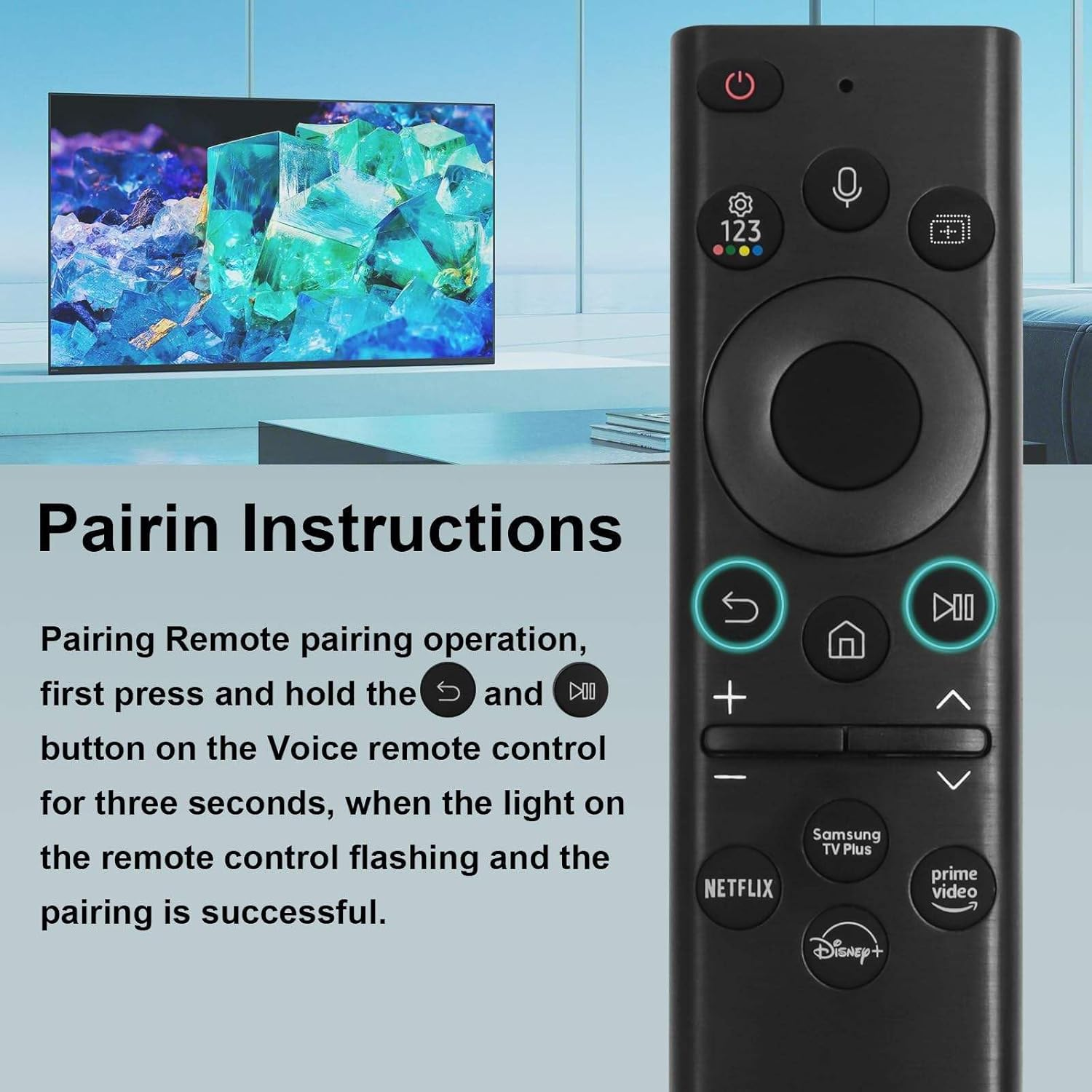 Voice-Compatible Universal Remote Control for Samsung Smart Tvs: BN59-01385A Replacement &ndash; Designed for Frame, Serif, Crystal, Solar, UHD, Neo QLED, OLED, 4K, 8K Models image number 1