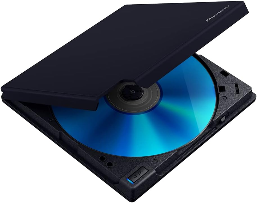 Pioneer (BDR-XD08MB-S) Windows 11 Compatible, Ultra HD, Blu-Ray, Supports UHDBD Playback, Matte Black, Clamshell Type Blu-Ray Drive, Portable with USB 3.2 Connection, External USB 3.2 Connection image number 2