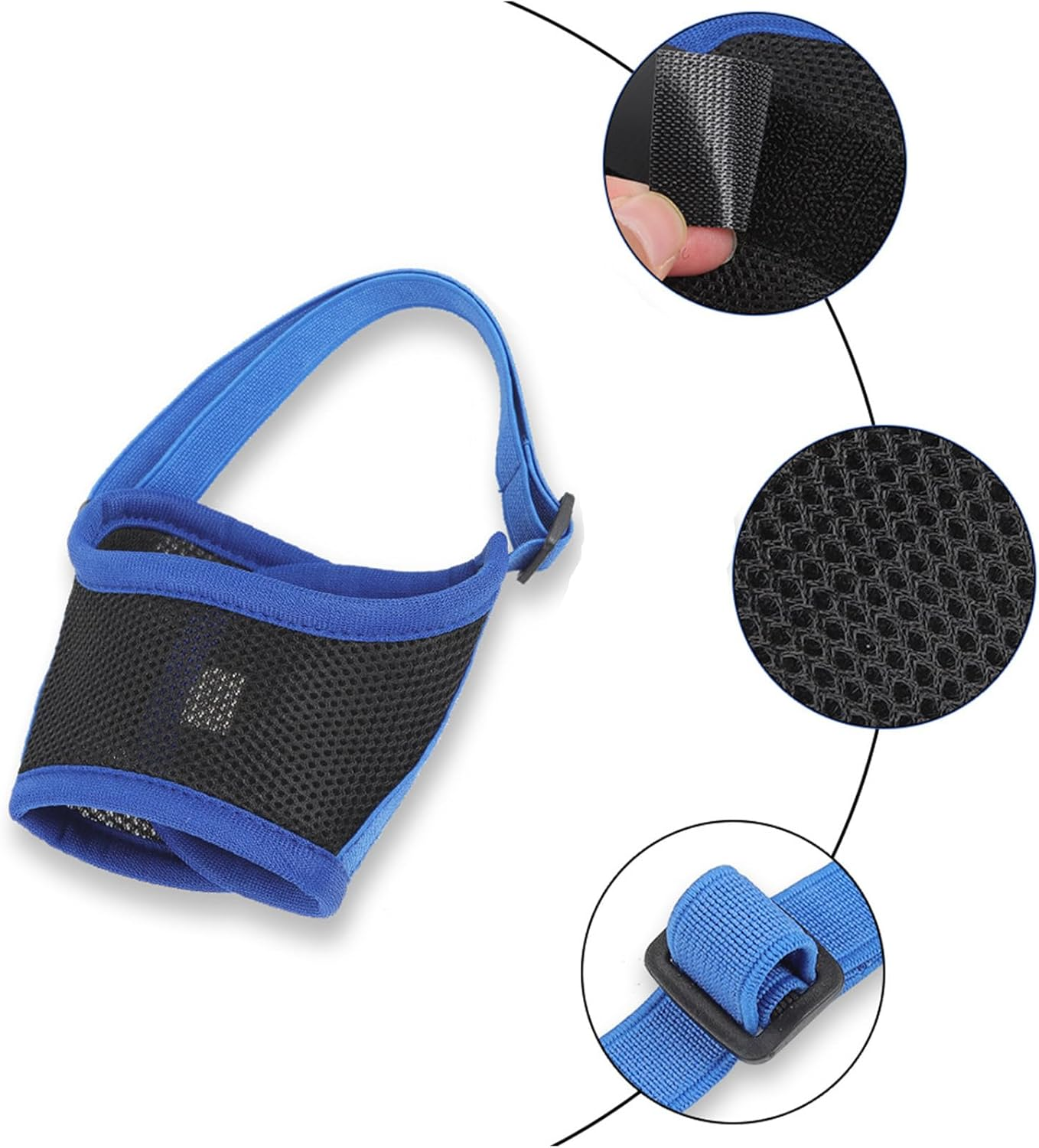 Pack of 2 Muzzles for Dogs, Breathable Muzzle for Dogs, Adjustable Loop, Muzzle for Small, Medium Dogs, Dogs Can Panty and Drink, Prevents Biting, Barking and Chewing, M image number 2