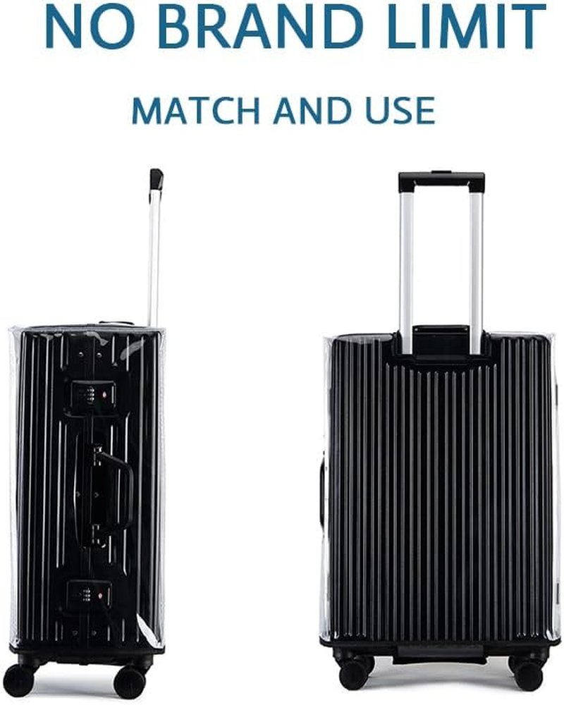 Yopolaz Real Clear Rimless Suitcase Cover - 20 22 24 26 28 30 Inch PVC Transparent Clear Travel Luggage Covers - Waterproof Dustproof Protective Suitcase Protectors, 22 Inch, Regular