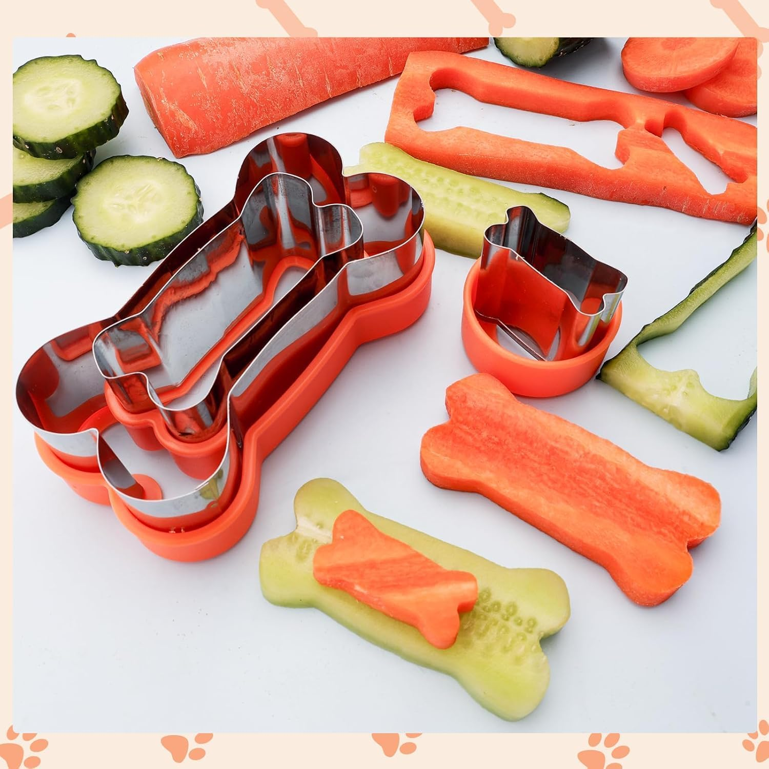 Cozioz 3-Piece Dog Cookie Cutter Set - Includes Dog, Bone, and Paw Print Shapes in 3 Different Sizes - Stainless Steel Cutters for Homemade Treats, Cakes, and Cookies image number 4