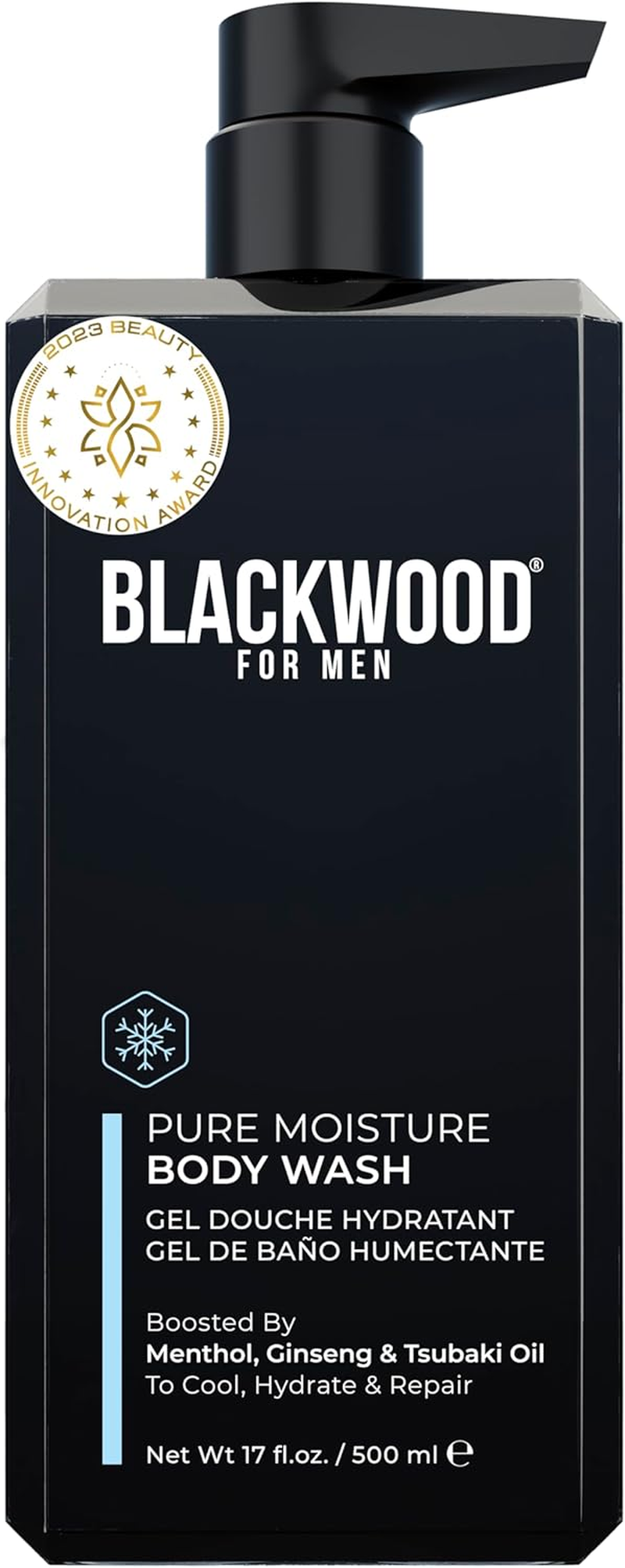 Blackwood for Men Pure Moisture Body Wash - Infused with Ginseng & Menthol - Natural Cleanser for Dry or Sensitive Skin - Ideal for Workout Recovery - Sulfate Free, Dye Free & Vegan (17 Oz) image number 5
