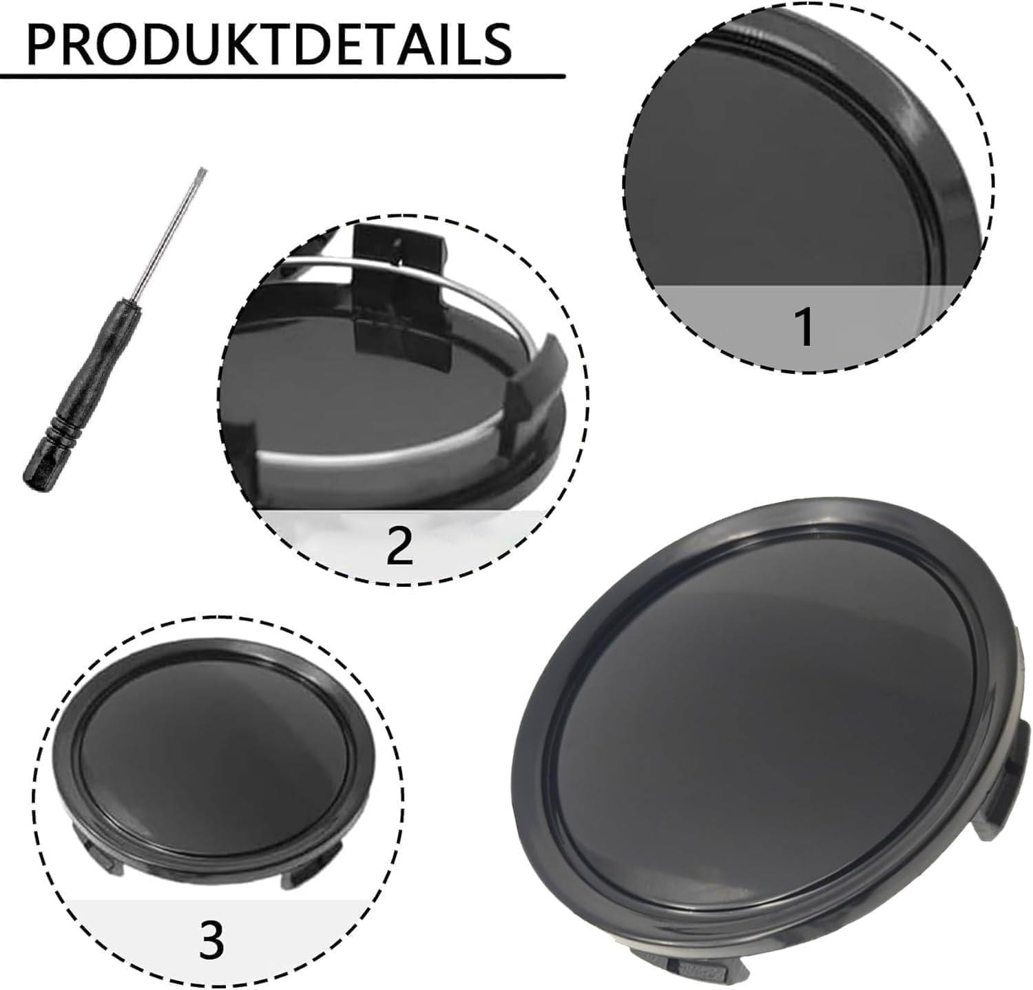 Alriedy Set of 4 Wheel Hub Caps 75 Mm for Mercedes Wheel Hub Caps ABS Rim Caps Robust Wheel Centre Caps for Car Tyres Universal Wheel Hub Cover Other75 Mm Wheels image number 5