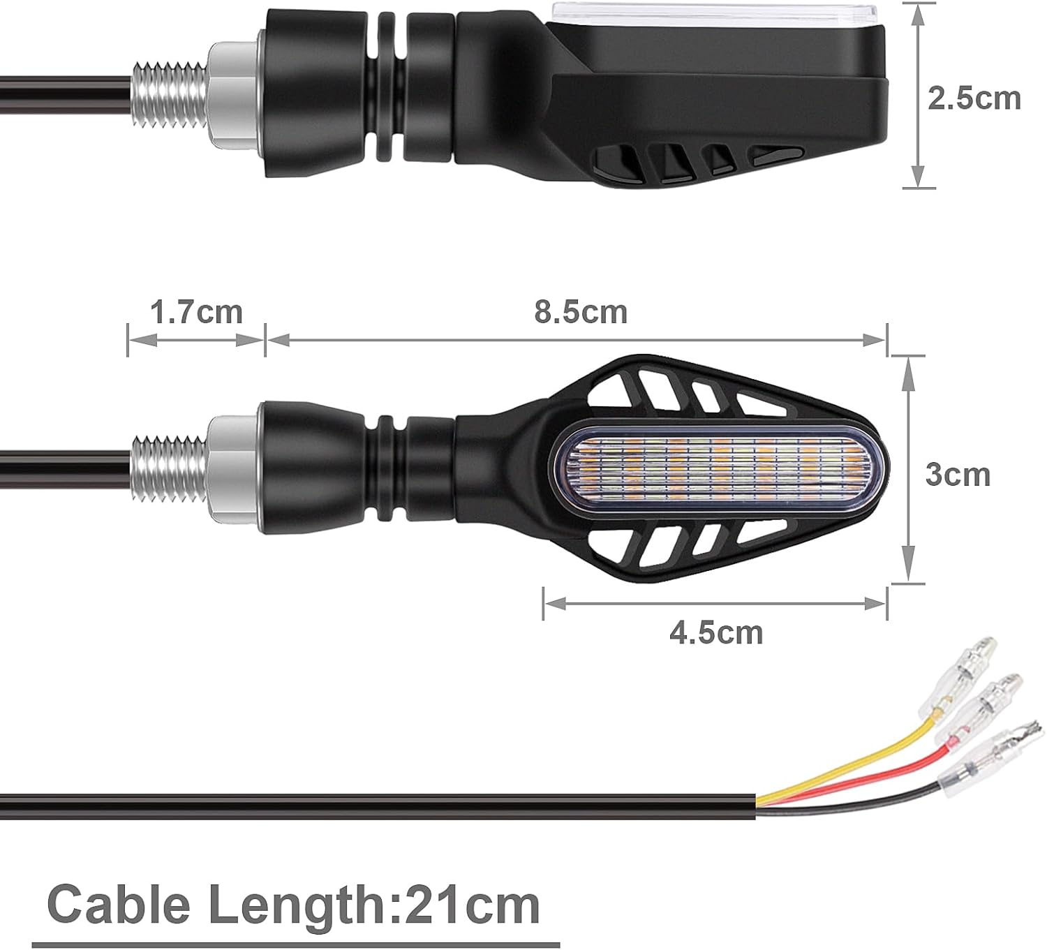 Kinstecks 4PCS Mini Motorcycle Indicators Flowing Turn Signal Lights Motorbike Turning Indicators Daytime Running Lights Brake Lights 13LED 12V for Motorcycle Motorbike image number 6