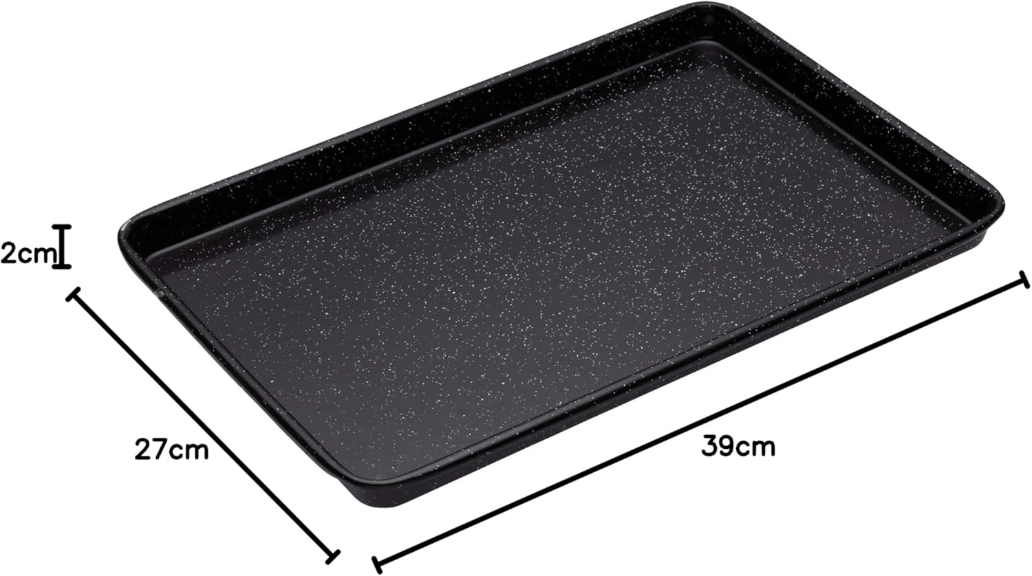 Bakemaster Professional Vitreous Enamel Non-Stick Baking Tray, Black, 39 X 27 X 2 Cm image number 4