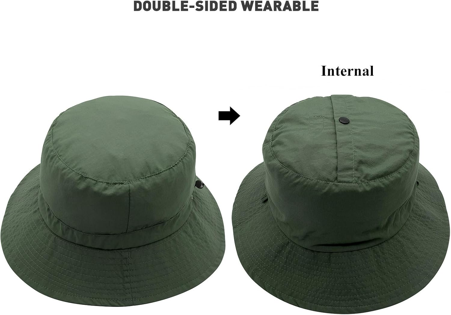 Bucket Hat with String Waterproof for Women Men Adjustable UV400 Summer Beach Climbing image number 5