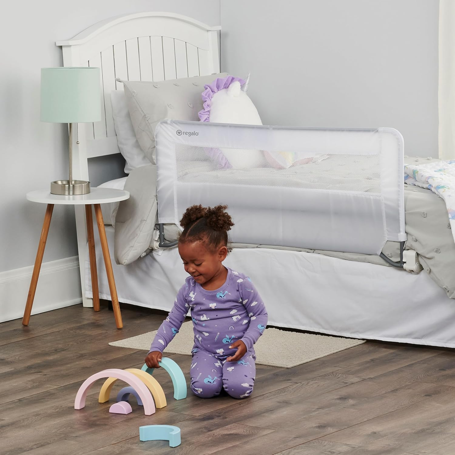 Regalo Guardian Swing down Single Bed Rail, White, 43 X 20 image number 1