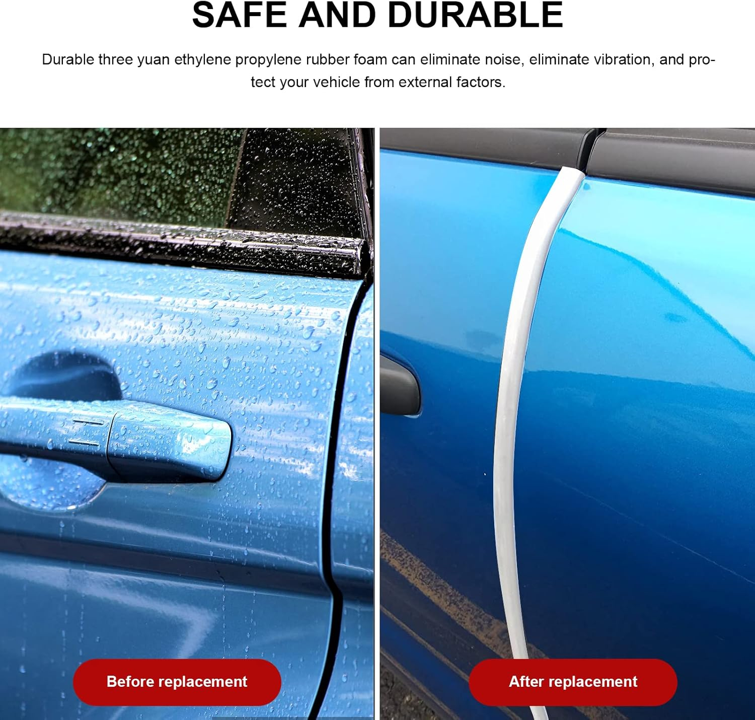 Edge Trim-Rubber U Channel Length with Self-Adhesive Design for Car Doors, Table Corners, Etc (26FEET 0.27Inch, White) image number 3