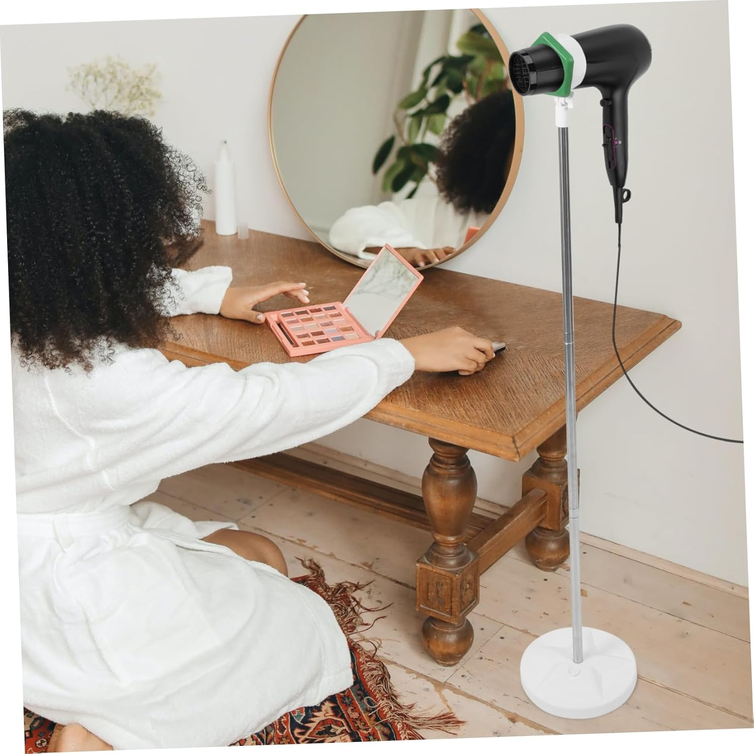 Minkissy Adjustable Height Hair Dryer Stand Holder Hands Hair Dryer Stand for Easy Access image number 2