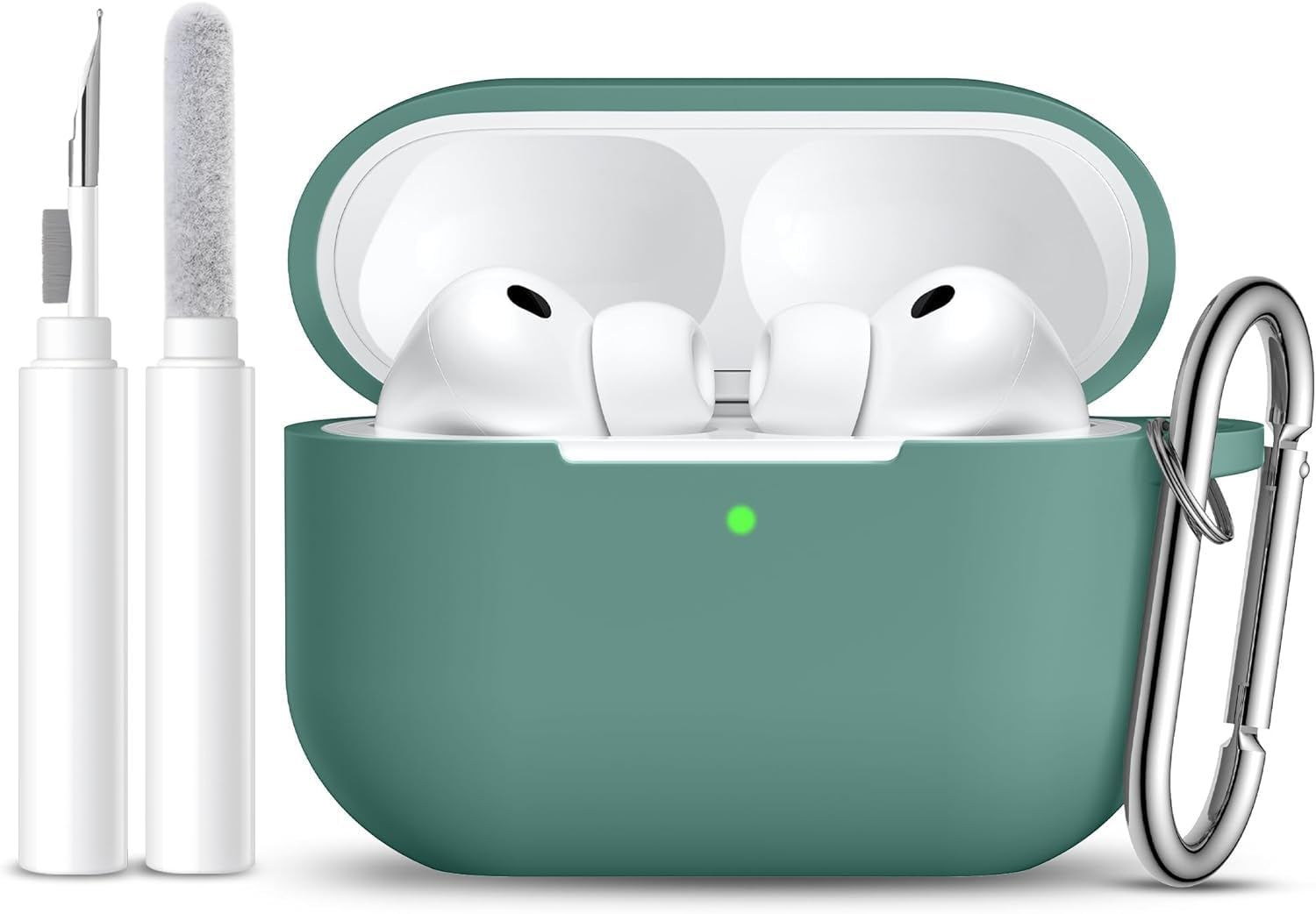 T Tersely Silicone Case Cover Compatible with Airpods 4(2024) - Premium Silicone with Hook, Supports Wireless Charging, Shockproof Protection - Black