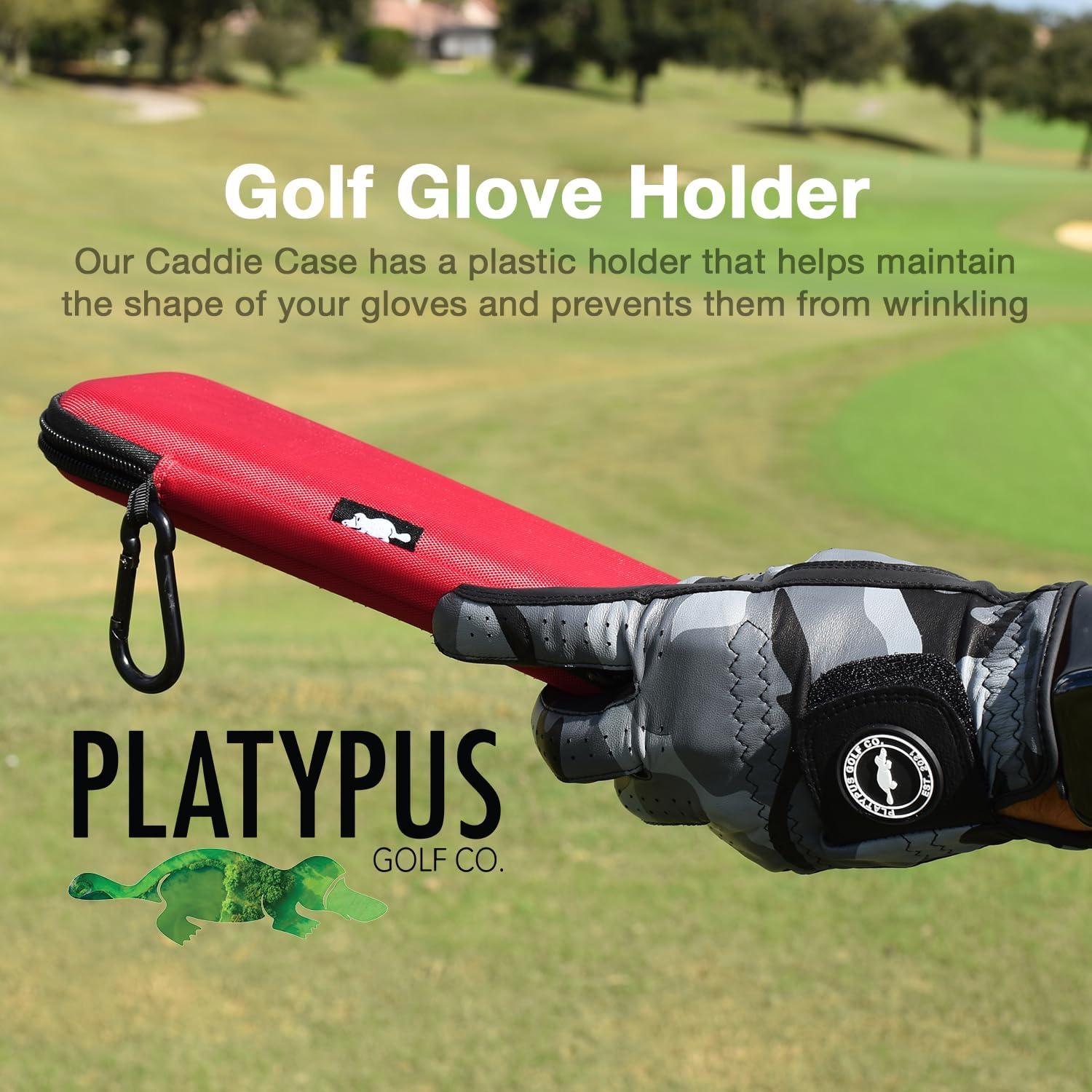 Platypus Golf Co. Caddie Case - Golf Glove Holder with Hinging Stiff Shaper - Hard Case Protector & Organizer with Storage Slots for Phone, Tees, Divot Tools, Ball Markers - for Both Men and Women Golfers image number 6