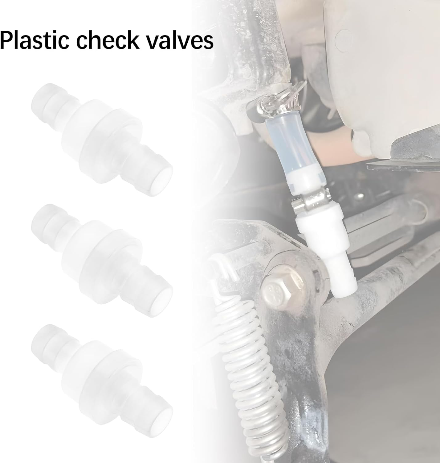 LT Easiyl Pack of 5 Check Valve Hose Barb One Way Inline Check Valve Plastic Check Valve Non Return Check Valve for Fuel Gas Liquid Air, 3/8 Inch(10Mm) image number 6