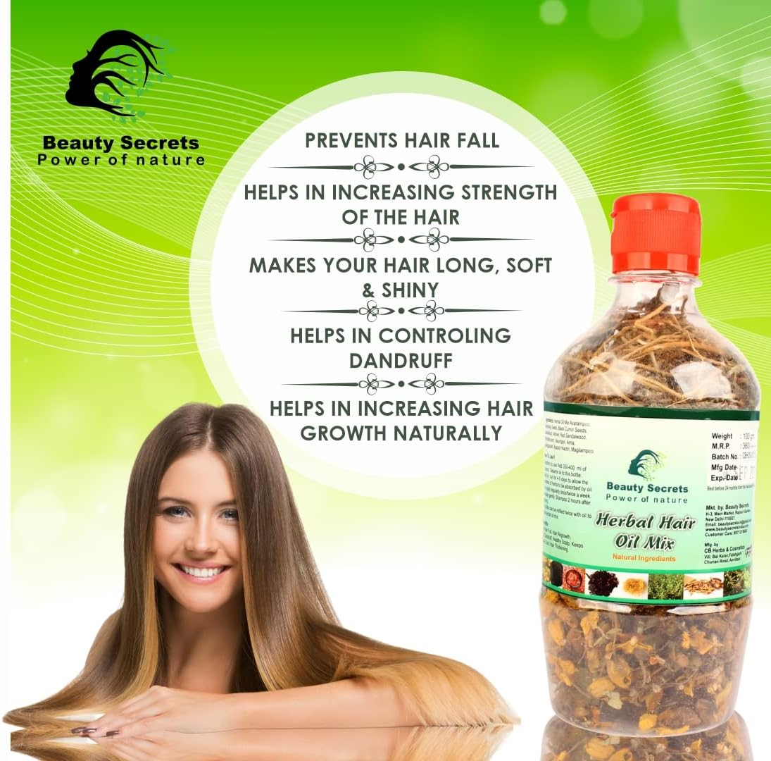 Beauty Secrets Make Your Own Hair Oil Dry Ayurvedic Herb Mix (12 Vital Herbs)_100Gm-For Complete Haircare for Men & Women- image number 5