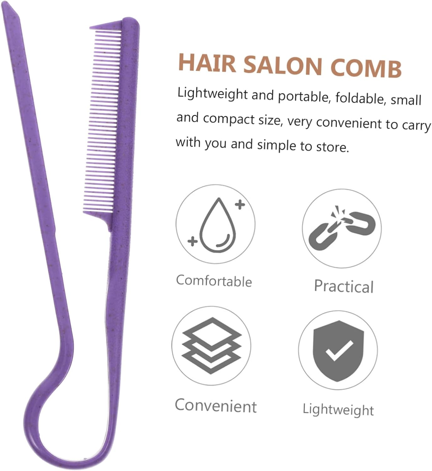 2Pcs Straightening Comb V-Shaped Styling Hair Comb Plastic Fine Tooth Hair Parting Tool for Women - Assorted Color image number 6