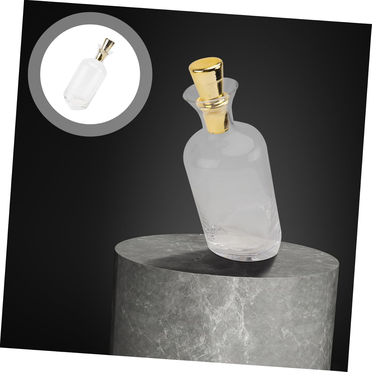 KICHOUSE 1Pc Creative Inclined Transparent Glass Decanter Nordic Style Decorative Wine Storage Smooth Edges Stable Placement for Barware Kitchen Decor image number 6