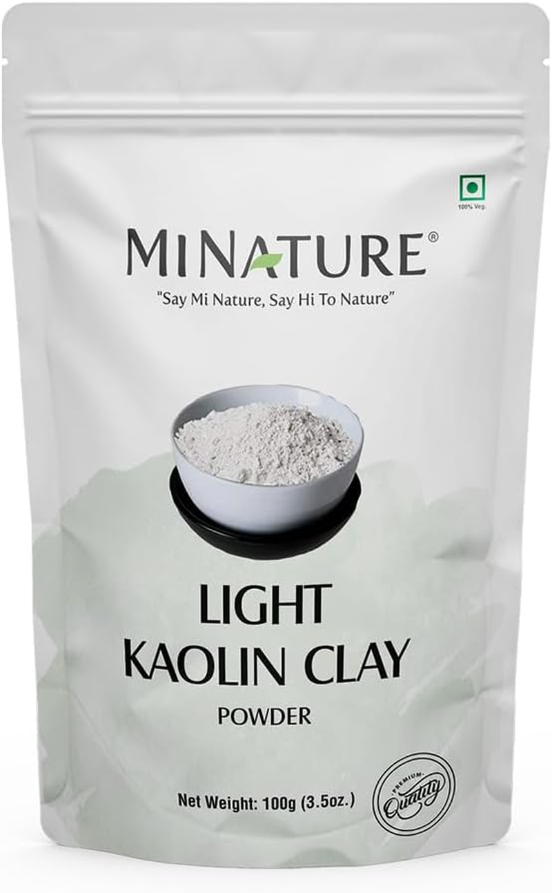 Light Kaolin Clay Powder by Mi Nature | for Detoxifying Skin | Natural Herbal Skin Care |Facial Cleansing Mask | Use to Make Masks, Creams, Scrubs, Bath Bombs, Body Wash and Soaps | for Gentle Care Made in India | 100G (3.5Oz) image number 5