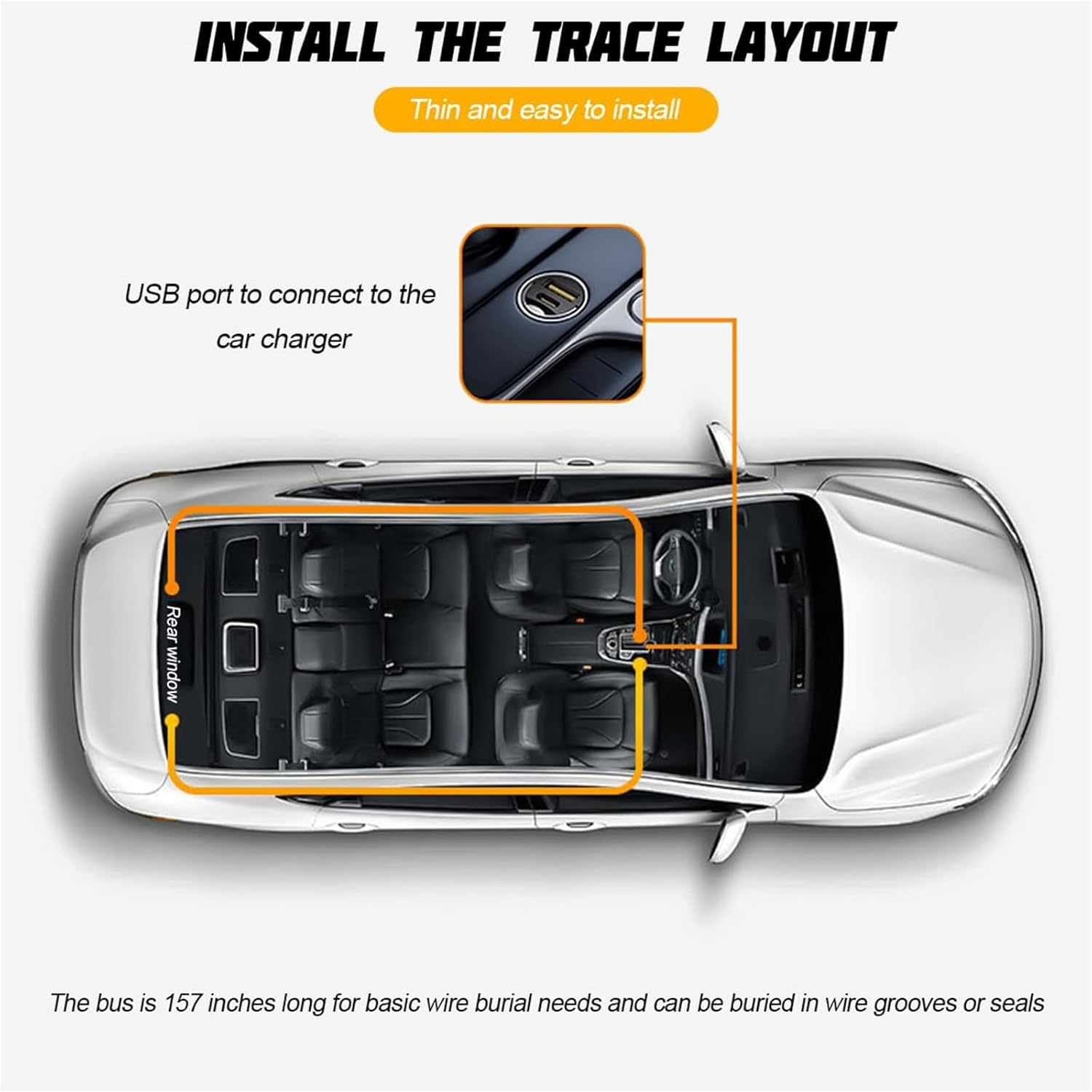 2PCS LED Devil Eyes Light for Car Truck SUV Windshield, 23.6"X4.73" Dynamic Flicker Vehicle Front Rear Window Display, USB Powered, Cool Car Decoration, Universal Fit (White) - Green image number 2