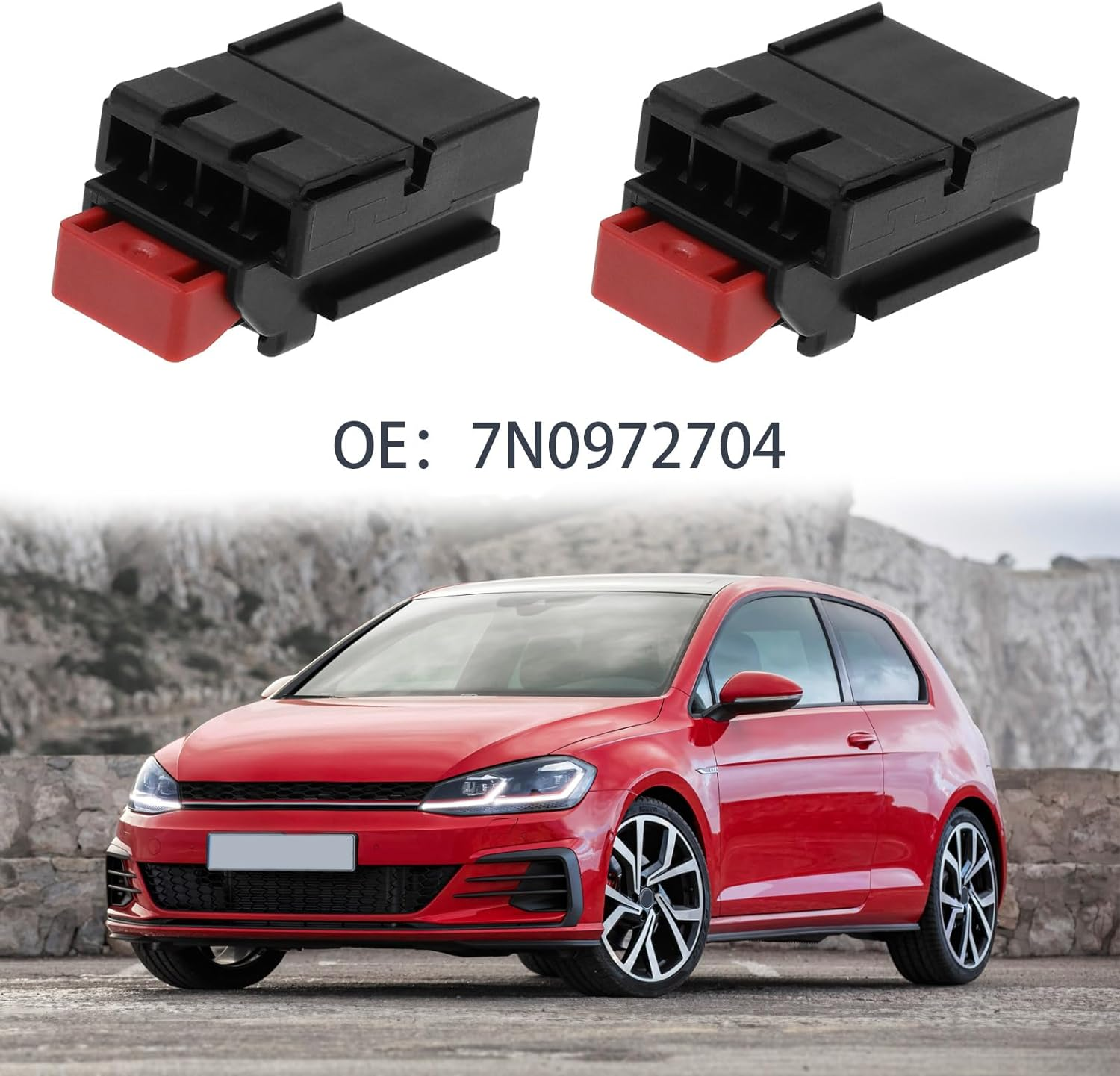 Ecsing 2Pcs Rear Tail Light Connector with Terminal 7N0972704 Compatible with VW Compatible with Audi Compatible with Seat Tail Light Lamp Plug Connector image number 4