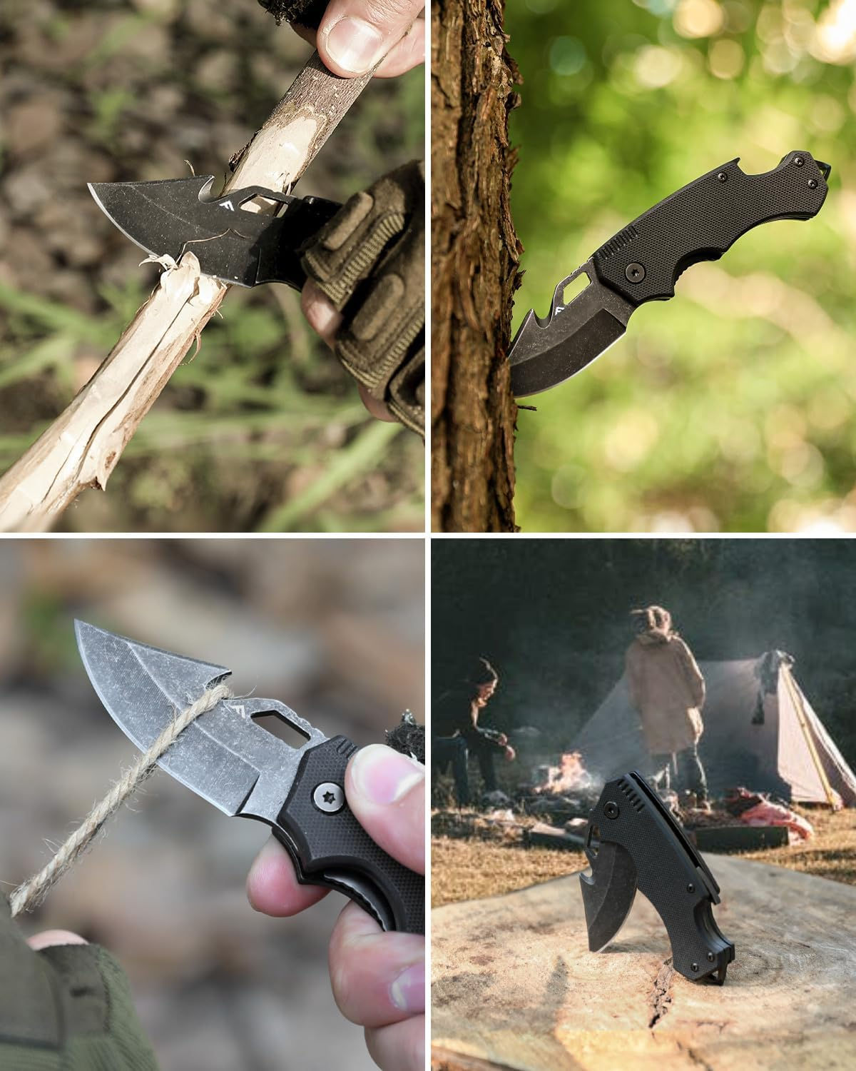 FLISSA Mini Folding Pocket Knife, 2.5-Inch Stainless Steel Drop Point Blade, Pocket Knives for Men with Bottle Opener and Glass Breaker image number 5