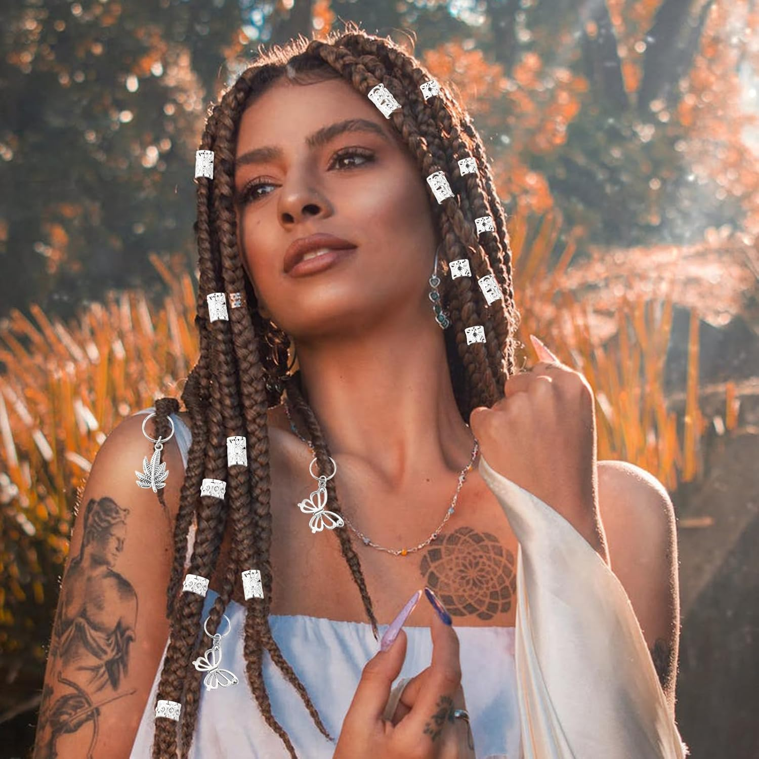 Pack of 236 Dreadlocks Jewellery, Hair Spiral Clips, Dreadlocks Accessories, Jewellery Hair Spiral Clips, a Variety of Fashion Styles, for Decorating Women'S and Men'S Hair - 236 Pieces image number 3