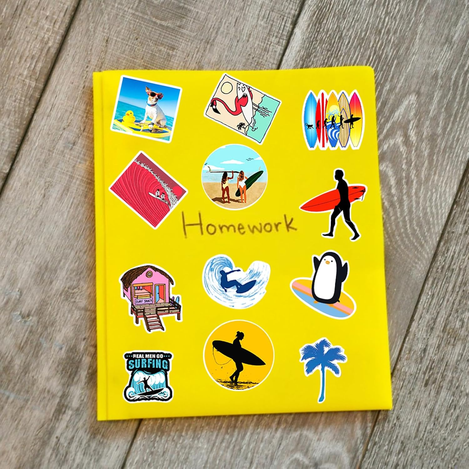 100PCS Surfing Stickers,Cute Surf Style Sport Vinyl Waterproof Decals for Water Bottle Laptop Birthday Gift Supplies image number 2