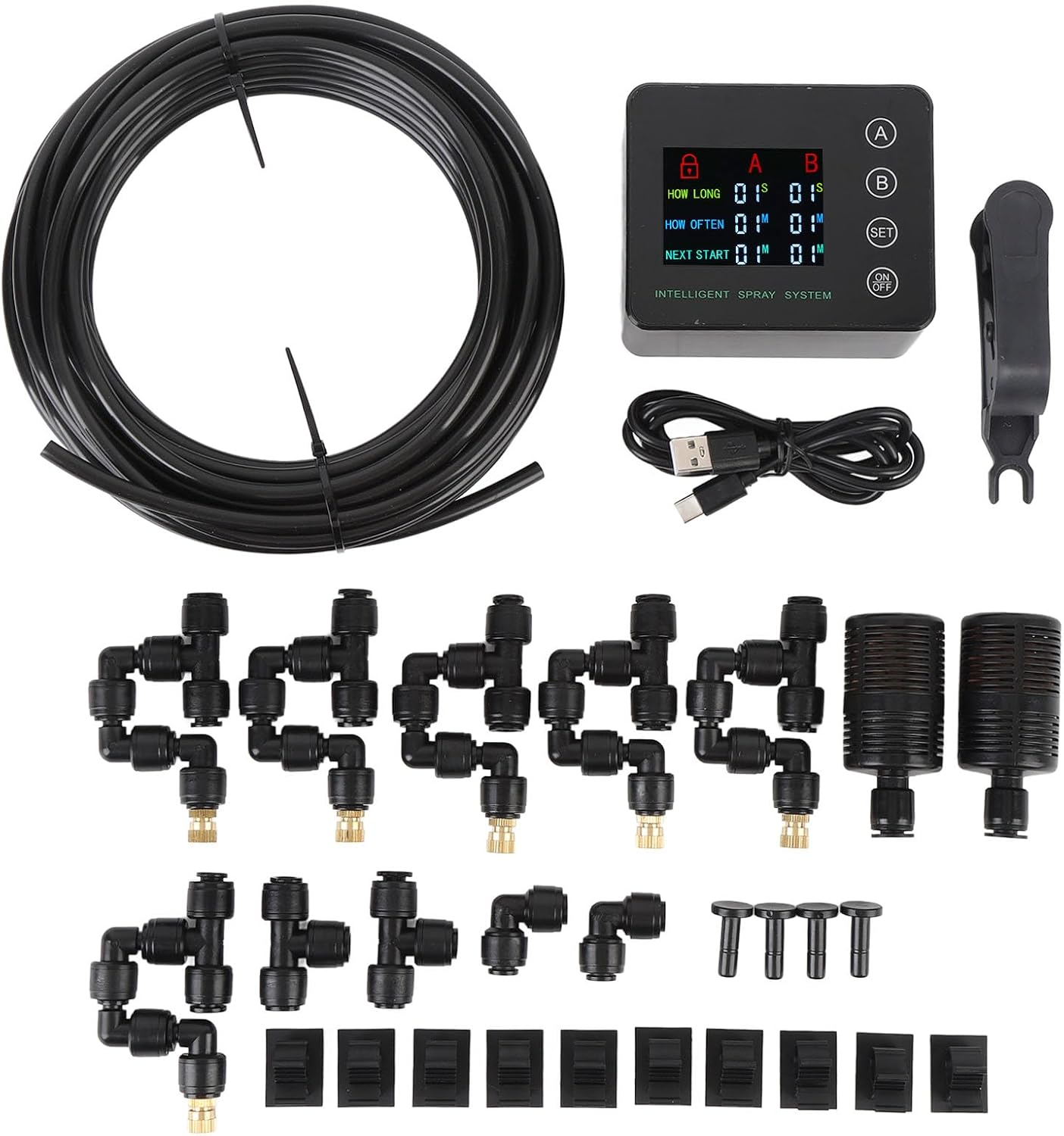 Reptile Humidifiers, Automatic Misting System Double Pump Smart Color Screen Adjustable Nozzle for Aquarium, Terrariums for Chameleons, Snake, Frog, Lizard image number 2