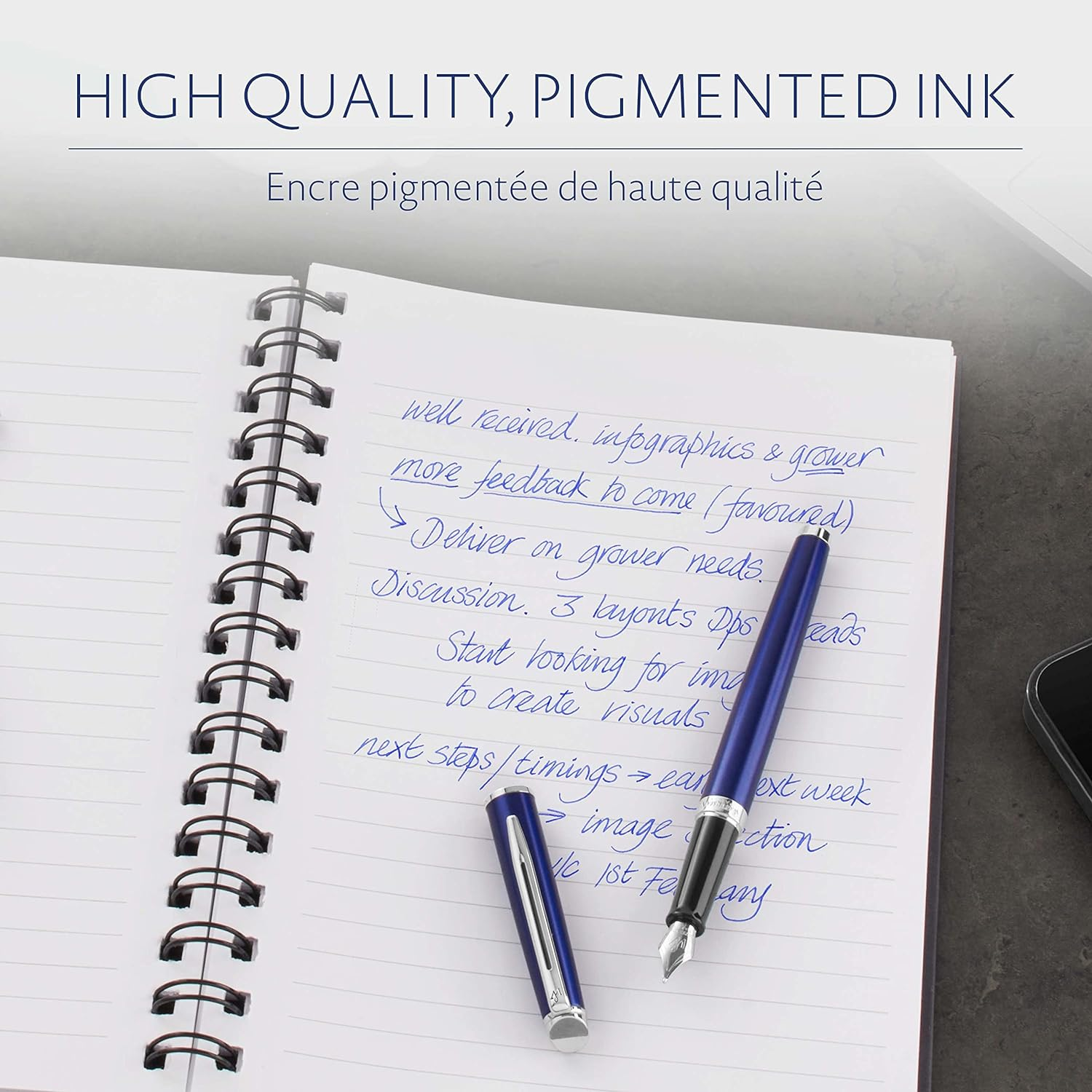 Waterman S0713021 Fountain Pen Ink Cartridges, Long, Serenity Blue, 8 Count, Blister Pack