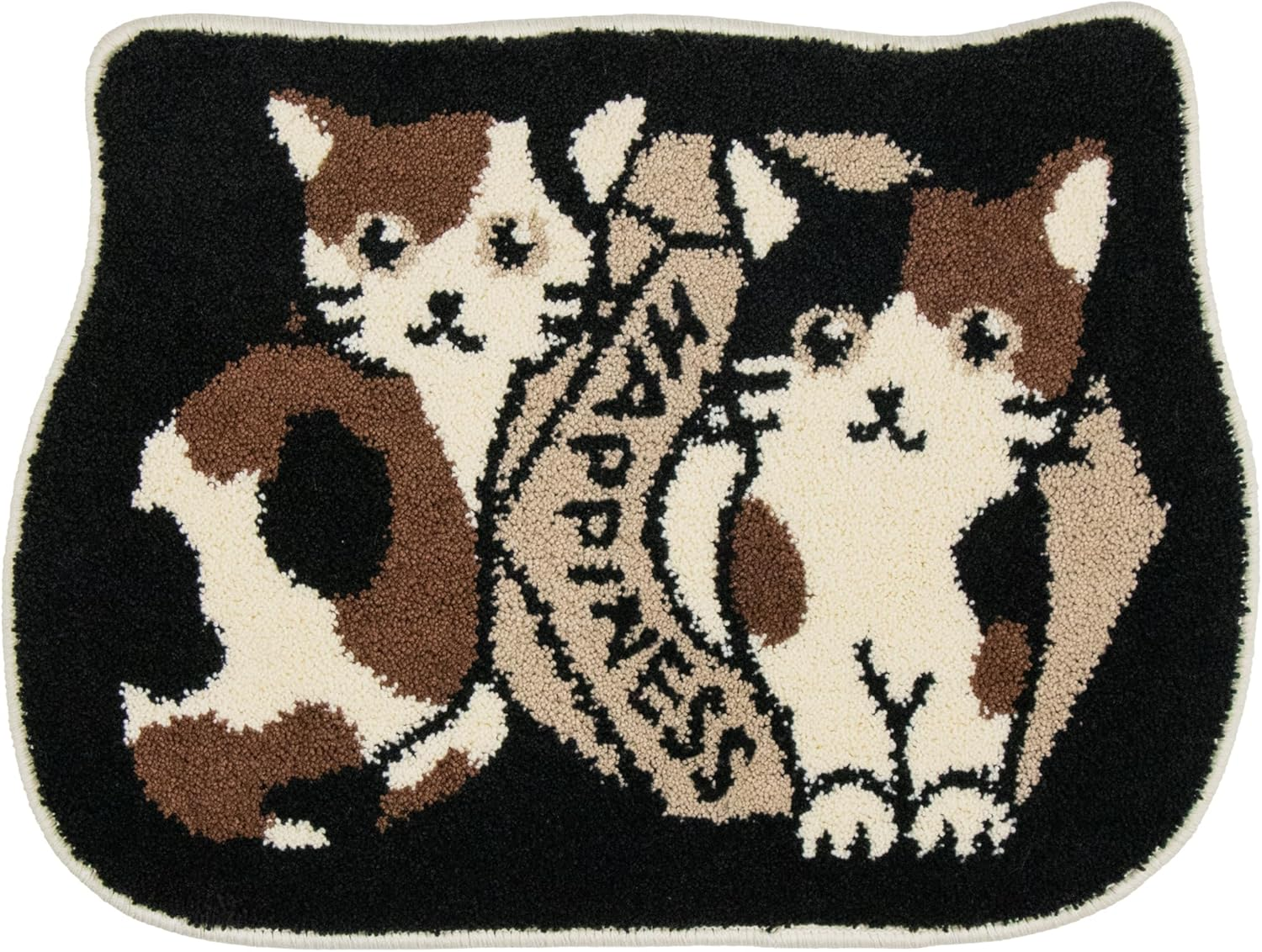 Kakiuchi Multi Mat, Cat Triffle Cat, Width 23.6 X Depth 17.7 X Height 0.5 Inches (60 X 45 X 1.3 Cm), Black, Interior Mat, Antibacterial Treatment, Anti-Slip, Cute image number 1