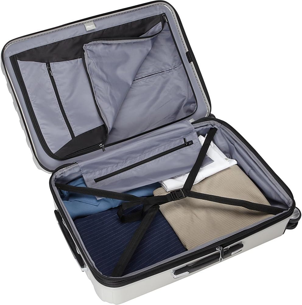 DELSEY Paris Titanium Hardside Expandable Luggage with Spinner Wheels, Silver, 2-Piece Set (21/25), Titanium Hardside Expandable Luggage with Spinner Wheels