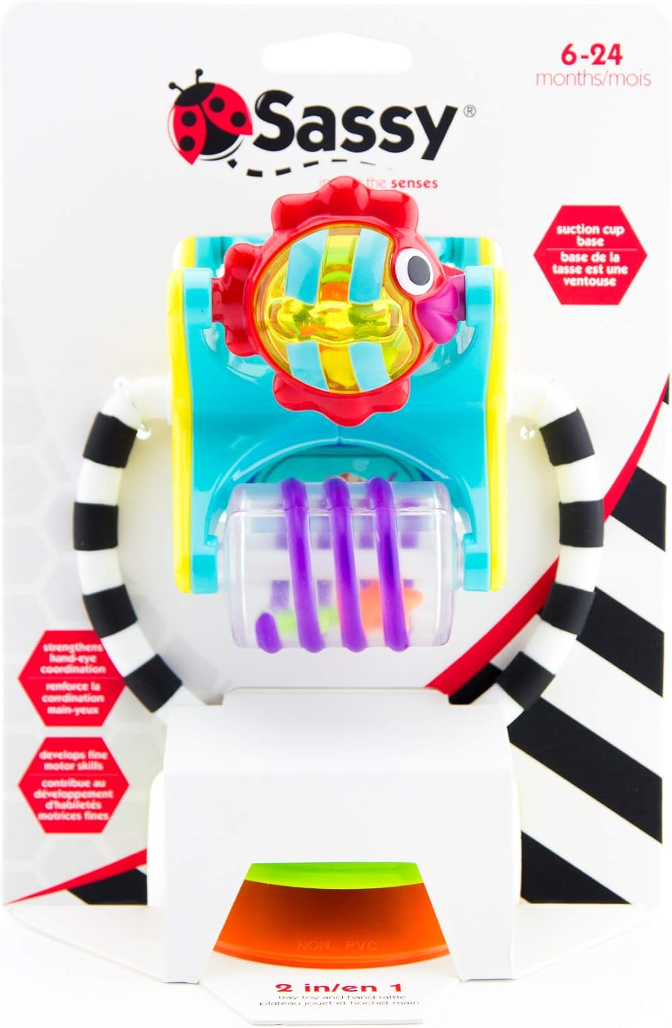 Sassy Fishy Fascination Station 2-In-1 Suction Cup High Chair Toy, Developmental Tray Toy for Early Learning, Ages 6+ Months image number 6