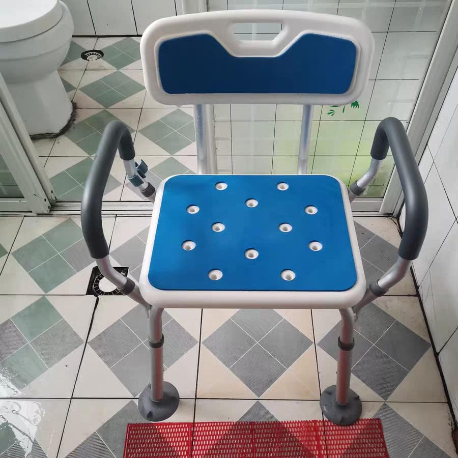 Joliling Adjustable Legs Shower Chair with Back,Aluminum Bath Chair with Anti-Slip Suction Cup, Portable Tool-Free Assembly, 330Lb Load,Suitable for Disabled, Pregnant Woman, Elderly image number 4