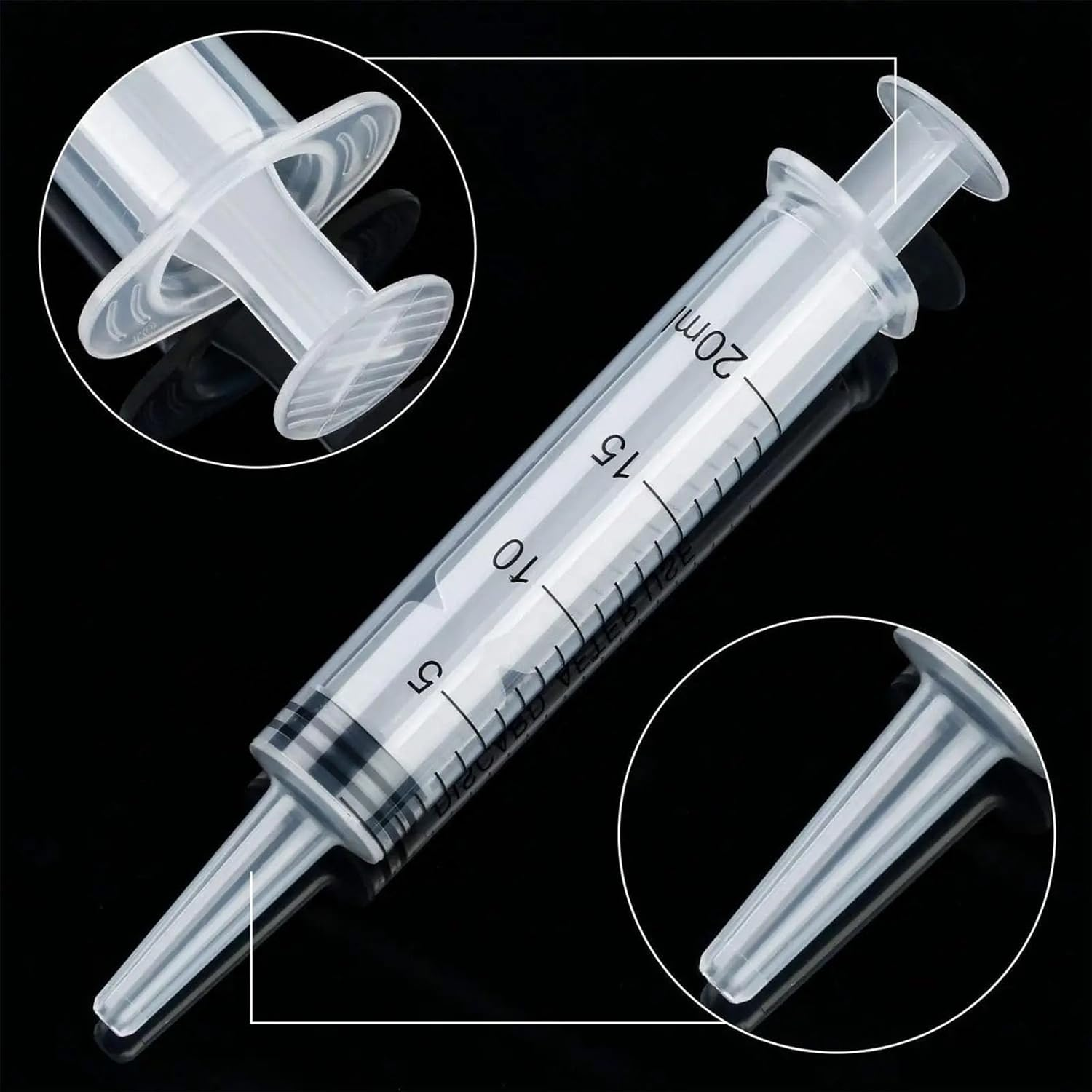 2Pcs 60Ml Syringe&2Pcs 20Ml Syringe, Large Plastic Syringes with Caps No Needle for Applicator Industrial Experiments Pet Feeding image number 1