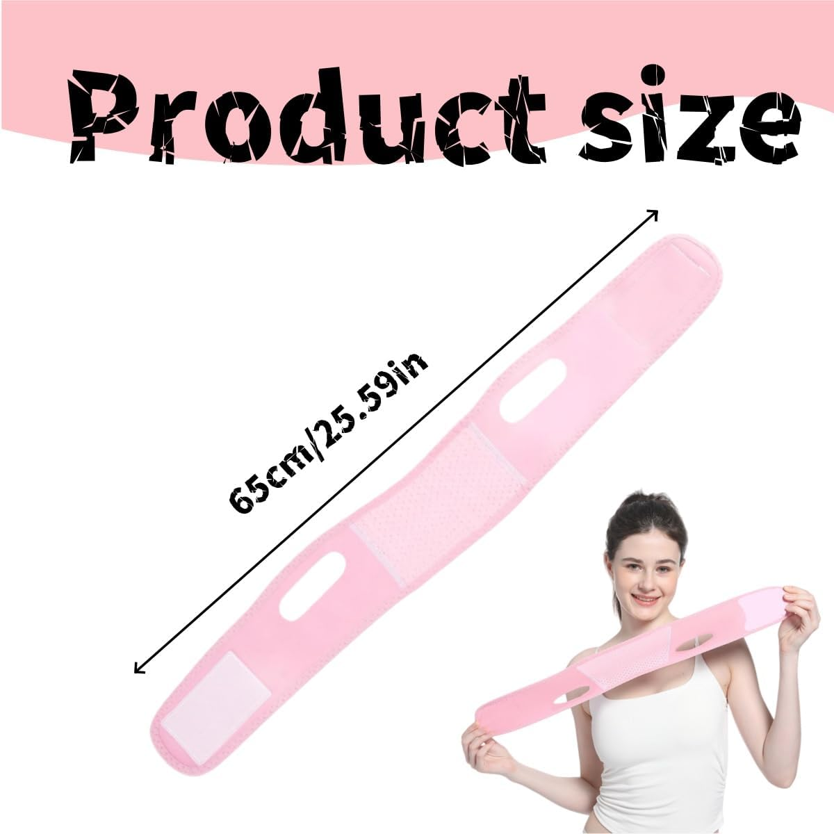 Reusable Zxjsisy Double Chin Slimmingbelt Breathable and Comfortable V-Shaped Facial Tape, Slimming Belt, Anti-Slip Chin Belt Suitable for Both Men and Women, Suitable for Sleep and Daily Use (Pink) image number 4
