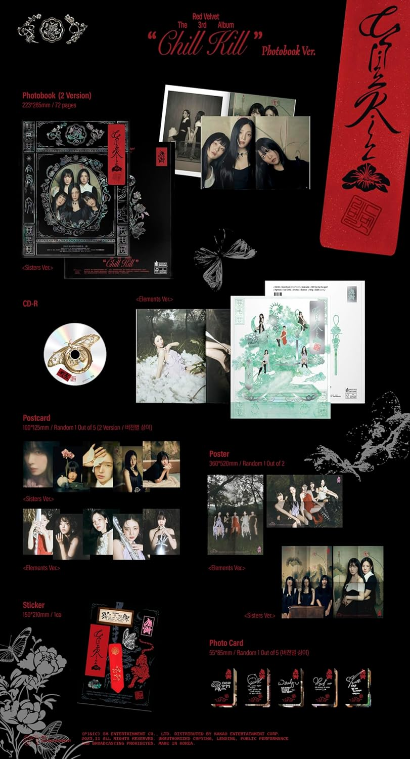 Red Velvet Chill Kill 3Rd Album Package JOY Version Cd+144P Photobook+1P Lyrics Paper+1P Postcard+1P Photocard+Tracking Sealed RV image number 5